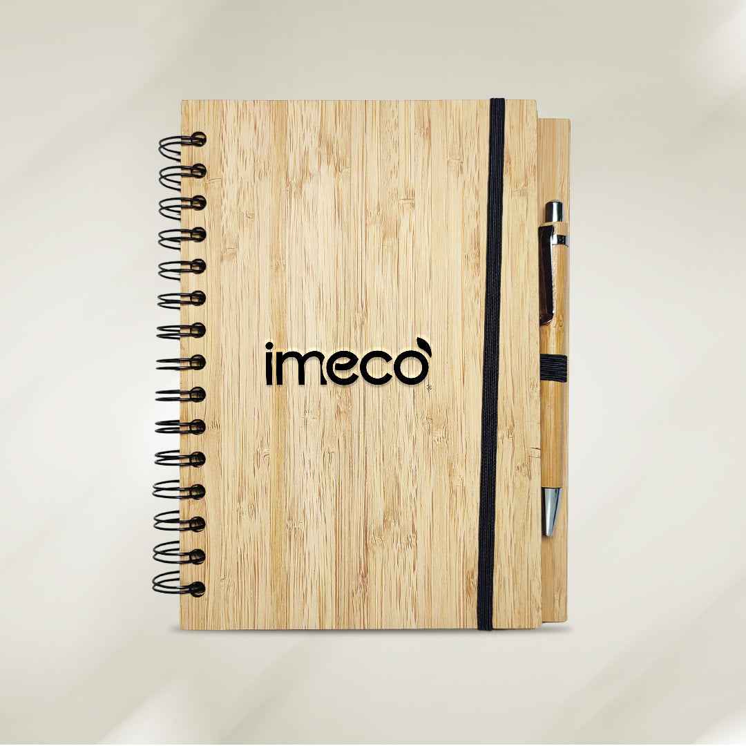 Bamboo Office Desk Essentials - ECO BLOOM Bamboo Water Bottle with Mobile Stand, Bamboo Diary with Pen and Pocket Tissue (2 Pack)
