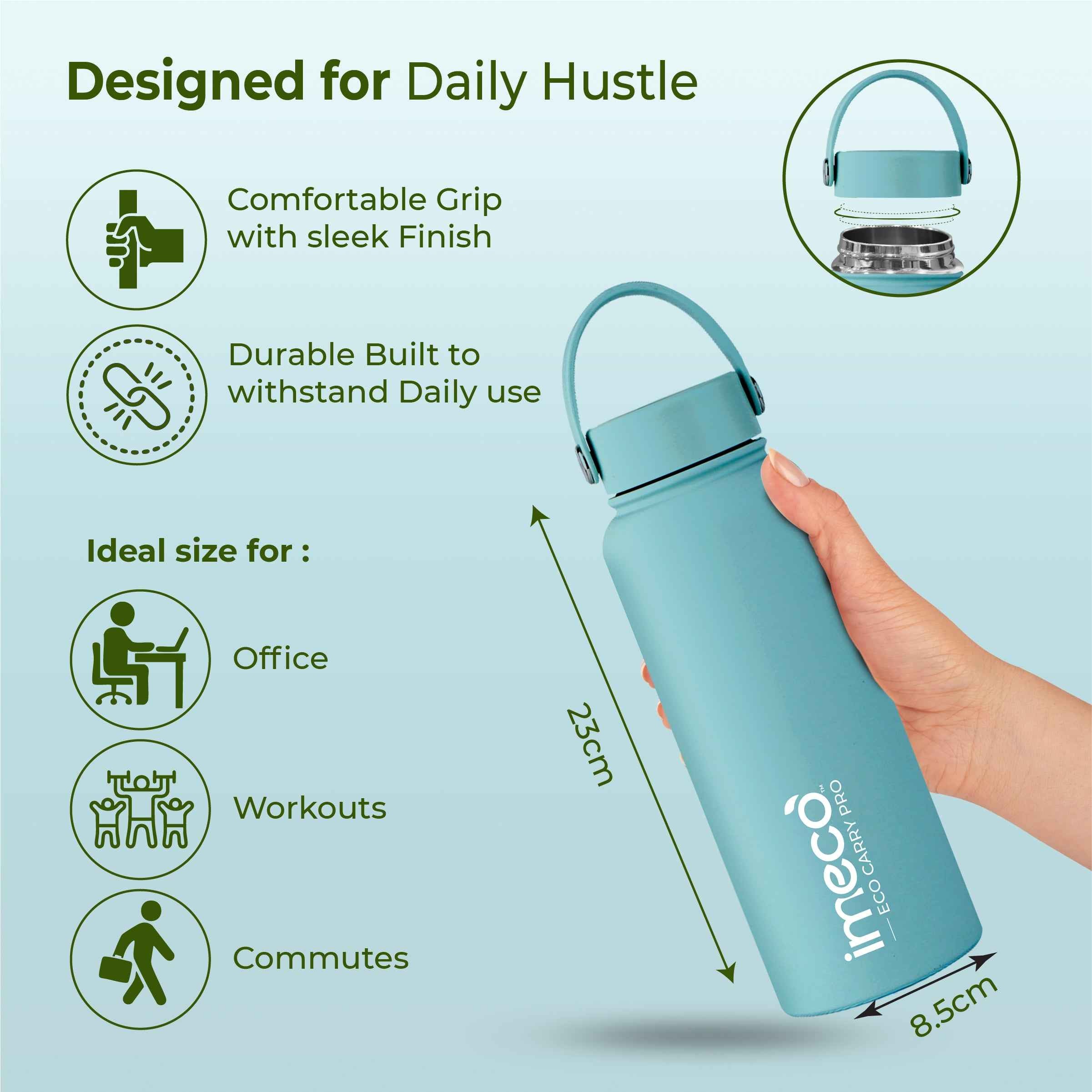 ECO CARRY PRO Stainless Steel Water Bottle (1 L)