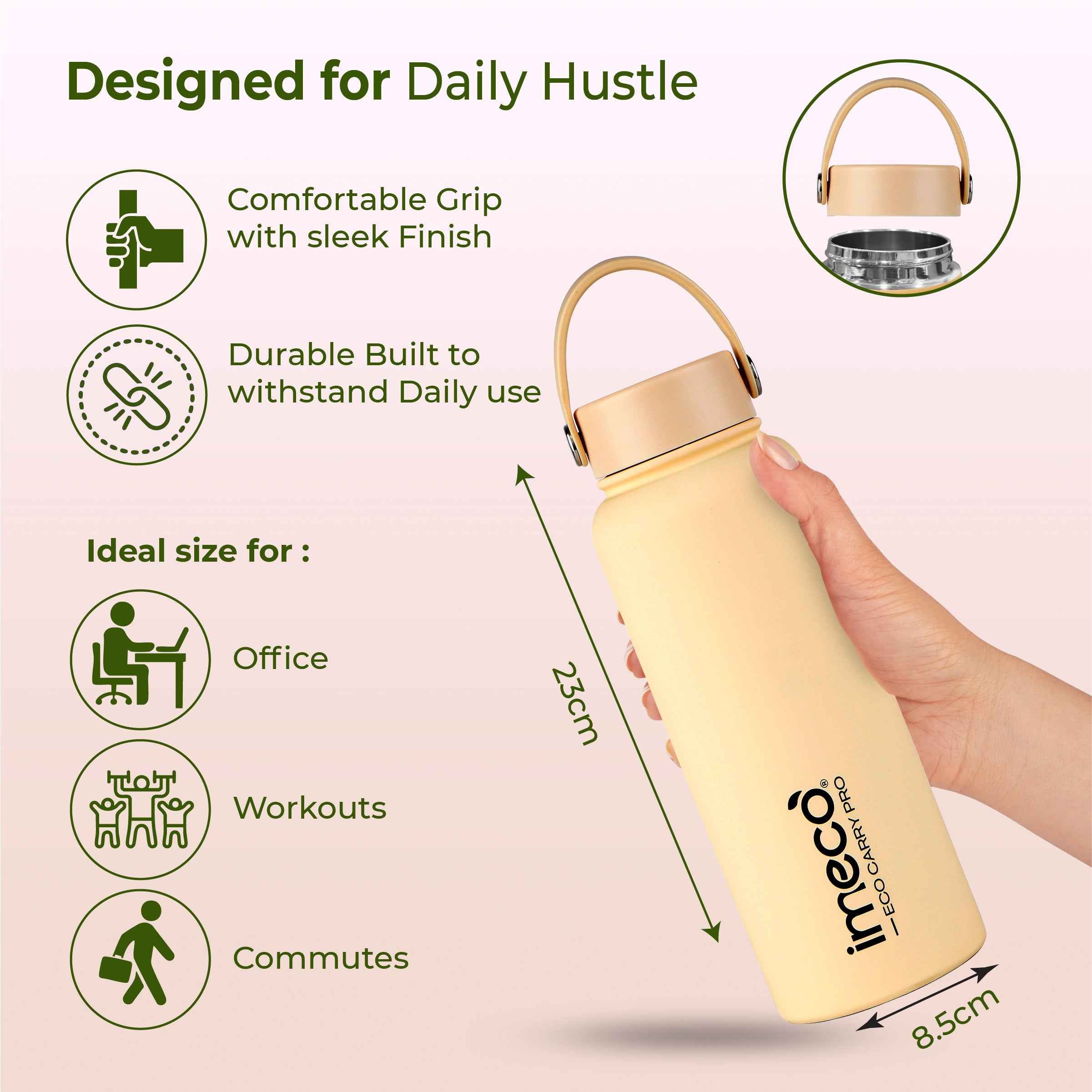 ECO CARRY PRO Stainless Steel Water Bottle (1 L)