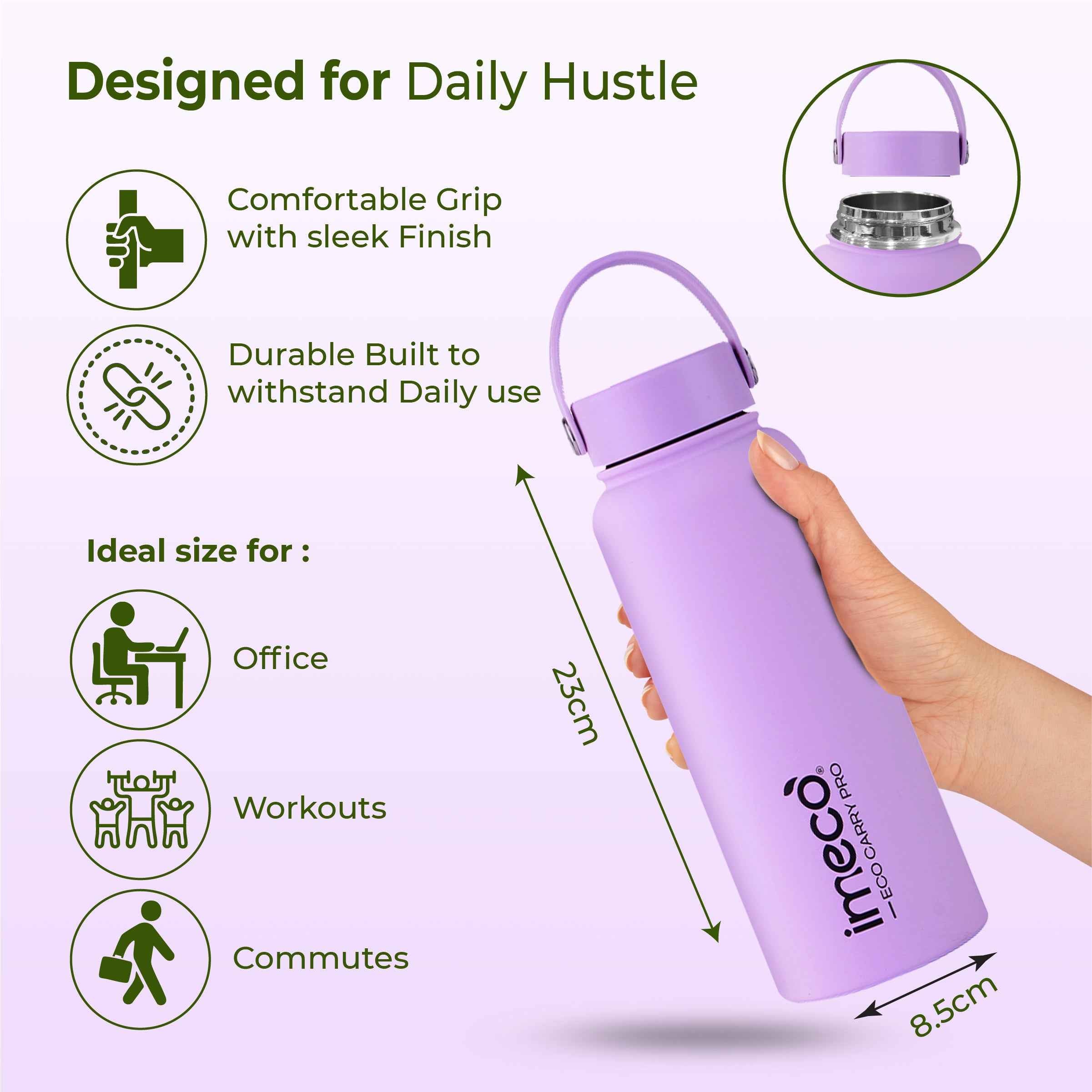 ECO CARRY PRO Stainless Steel Water Bottle (1 L)