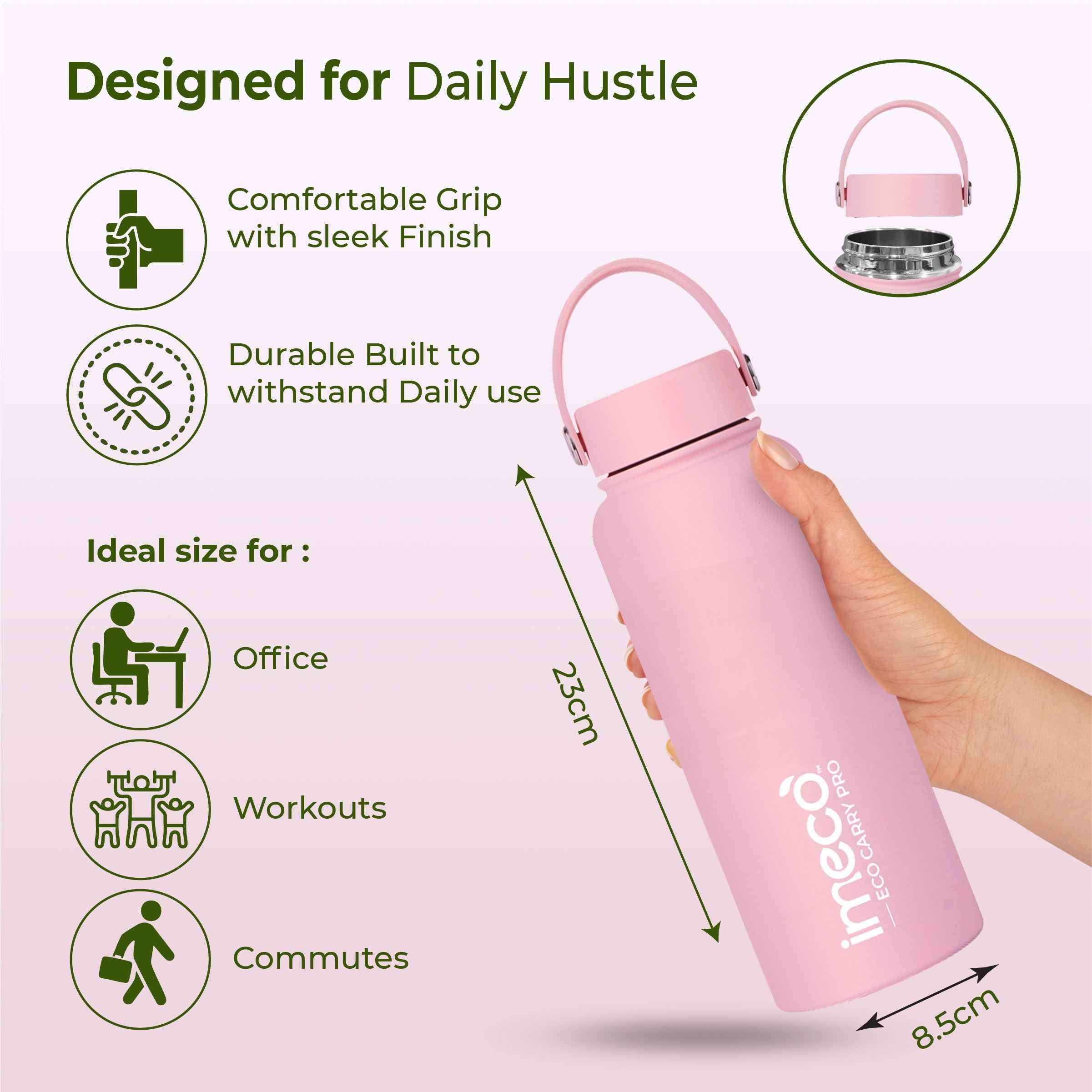 ECO CARRY PRO Stainless Steel Water Bottle (1 L)