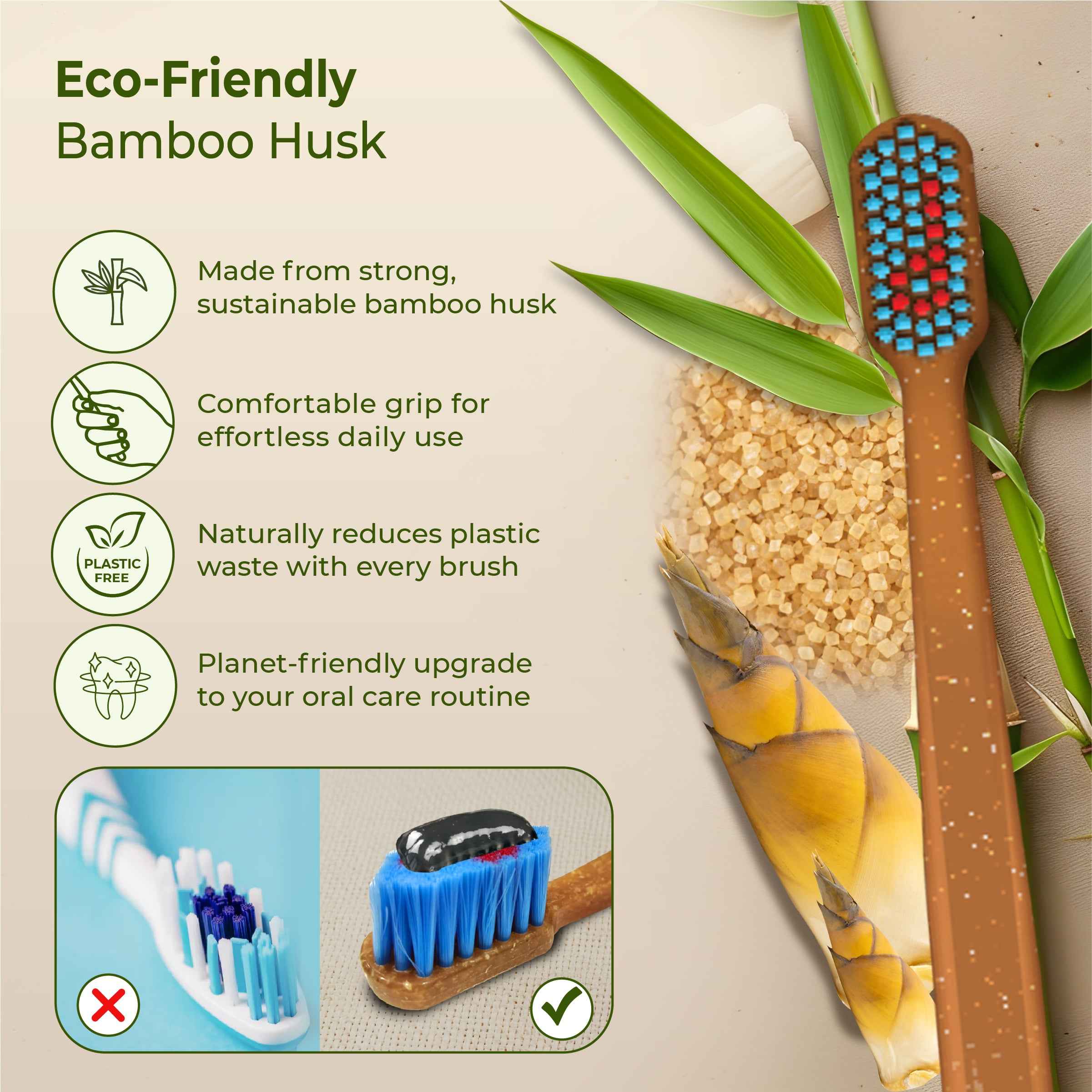 Octa Clean Bamboo Toothbrush with Soft Bristles