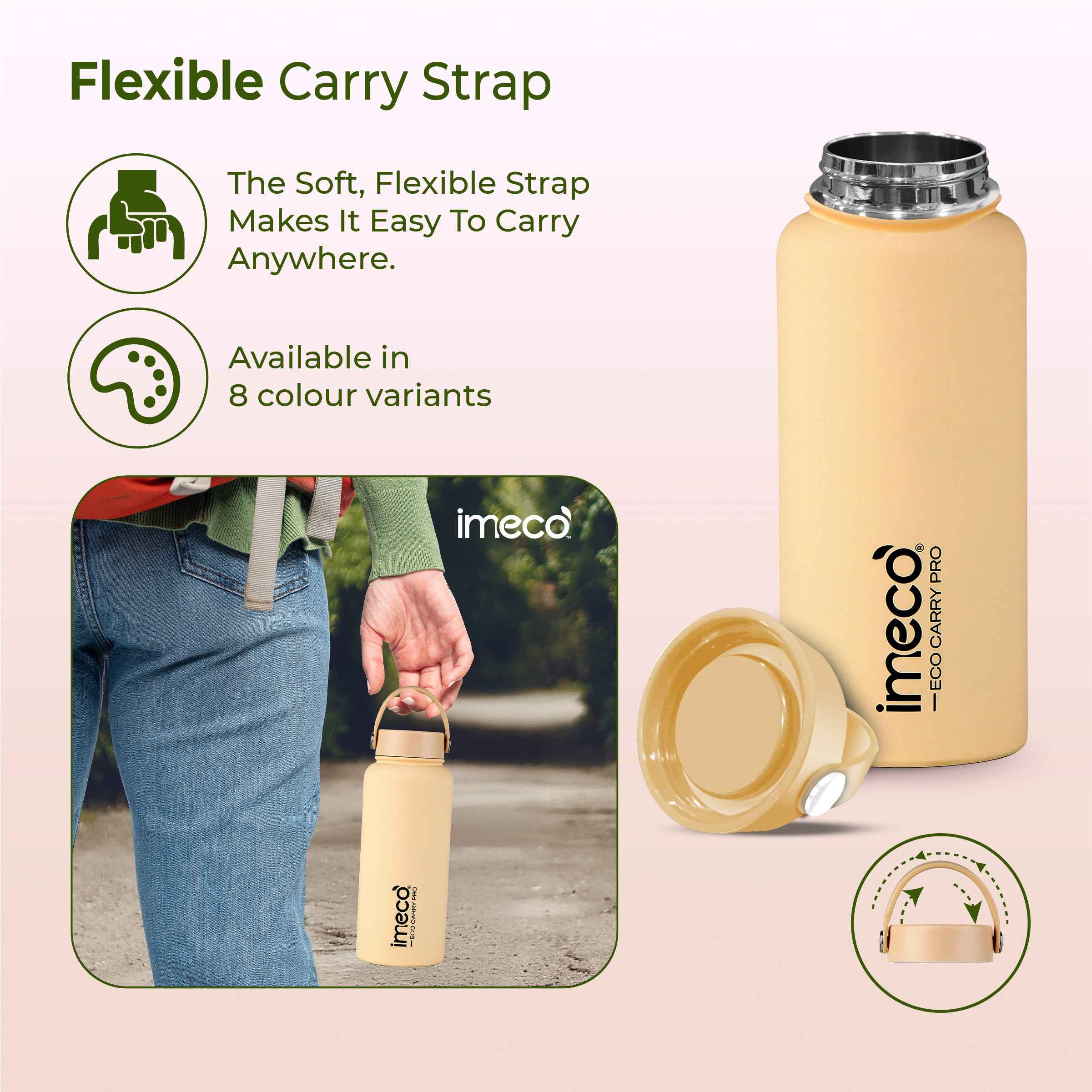 ECO CARRY PRO Stainless Steel Water Bottle (1 L)