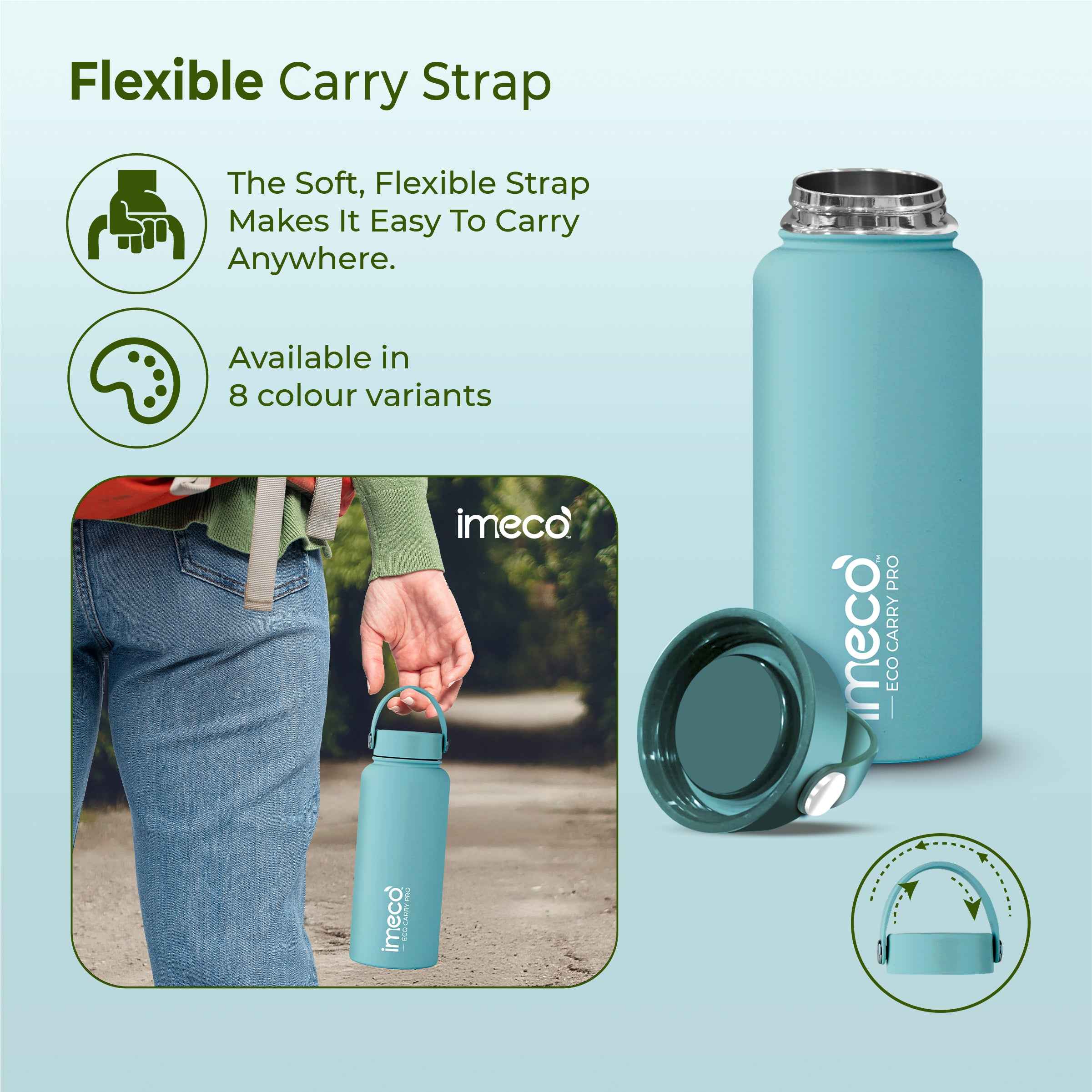 ECO CARRY PRO Stainless Steel Water Bottle (1 L)