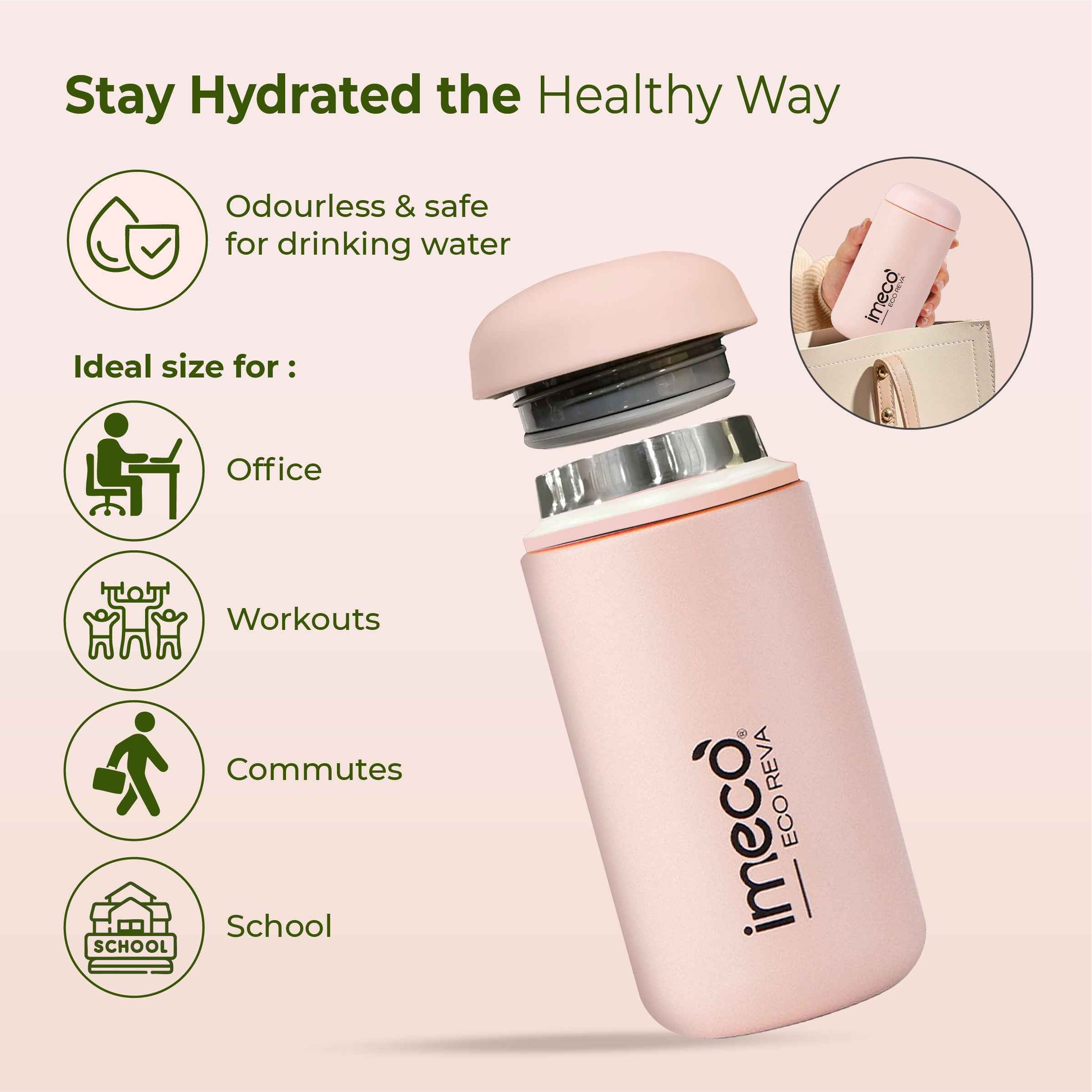 ECO REVA Stainless Steel Water Bottle (400 ml)