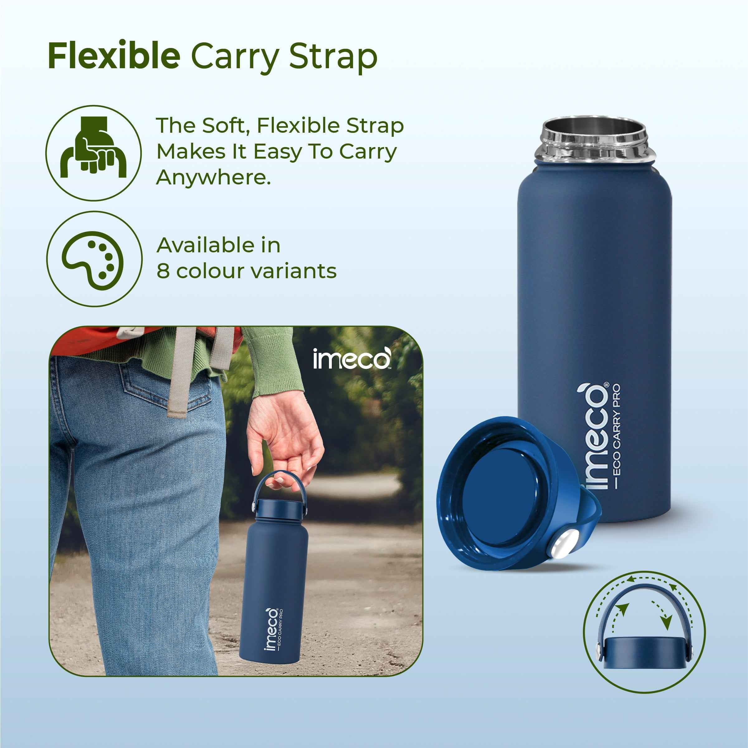 ECO CARRY PRO Stainless Steel Water Bottle (1 L)