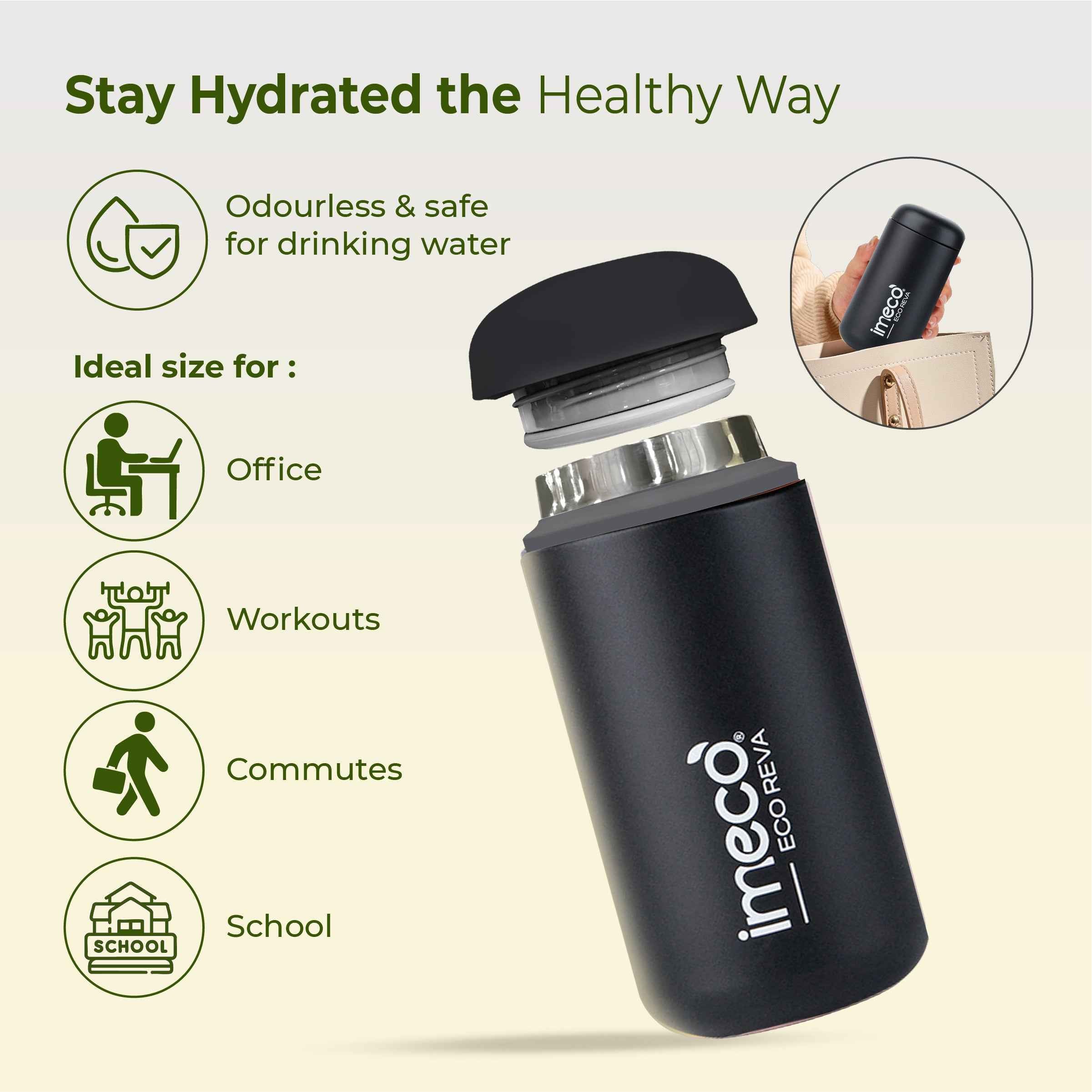 ECO REVA Stainless Steel Water Bottle (400 ml)