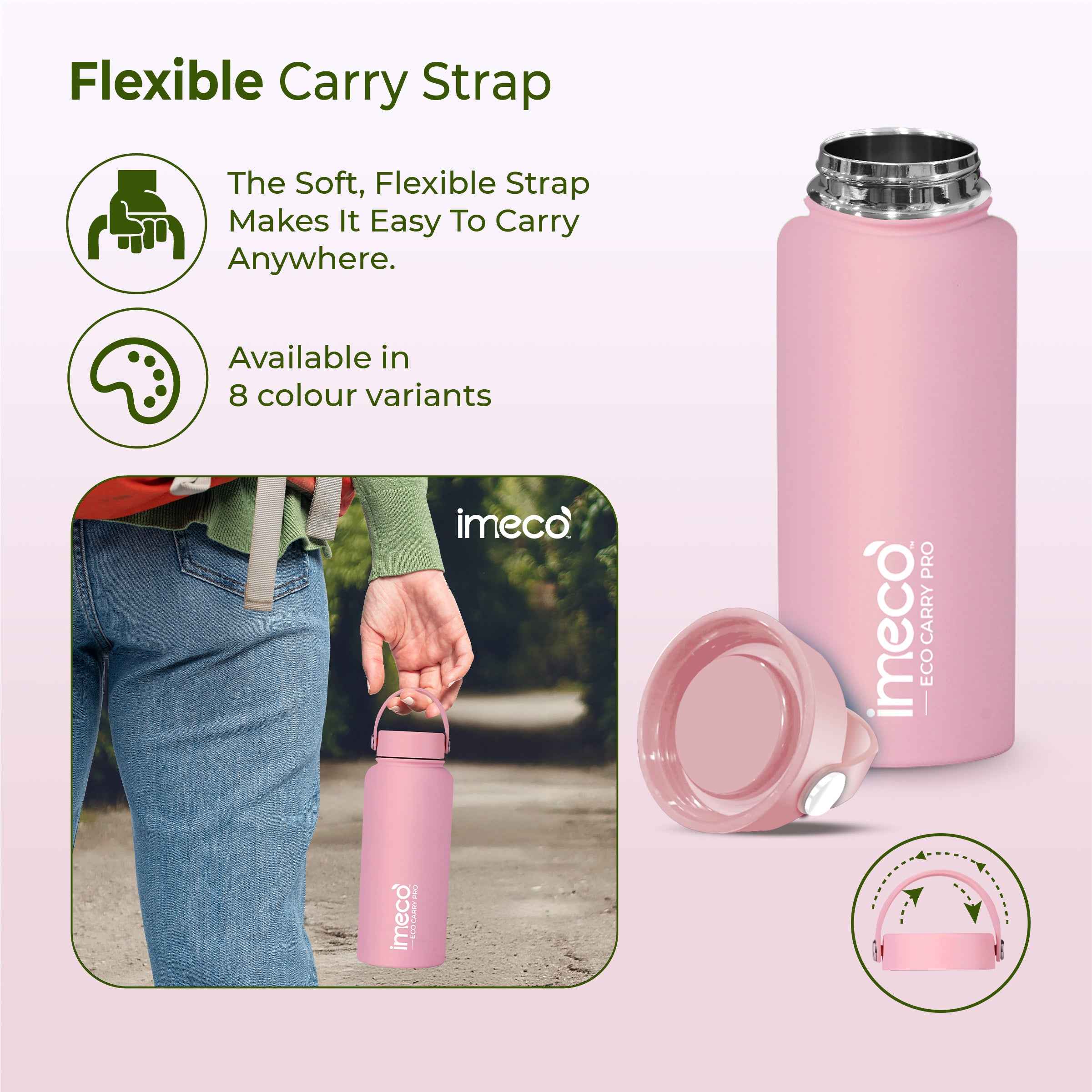 ECO CARRY PRO Stainless Steel Water Bottle (1 L)