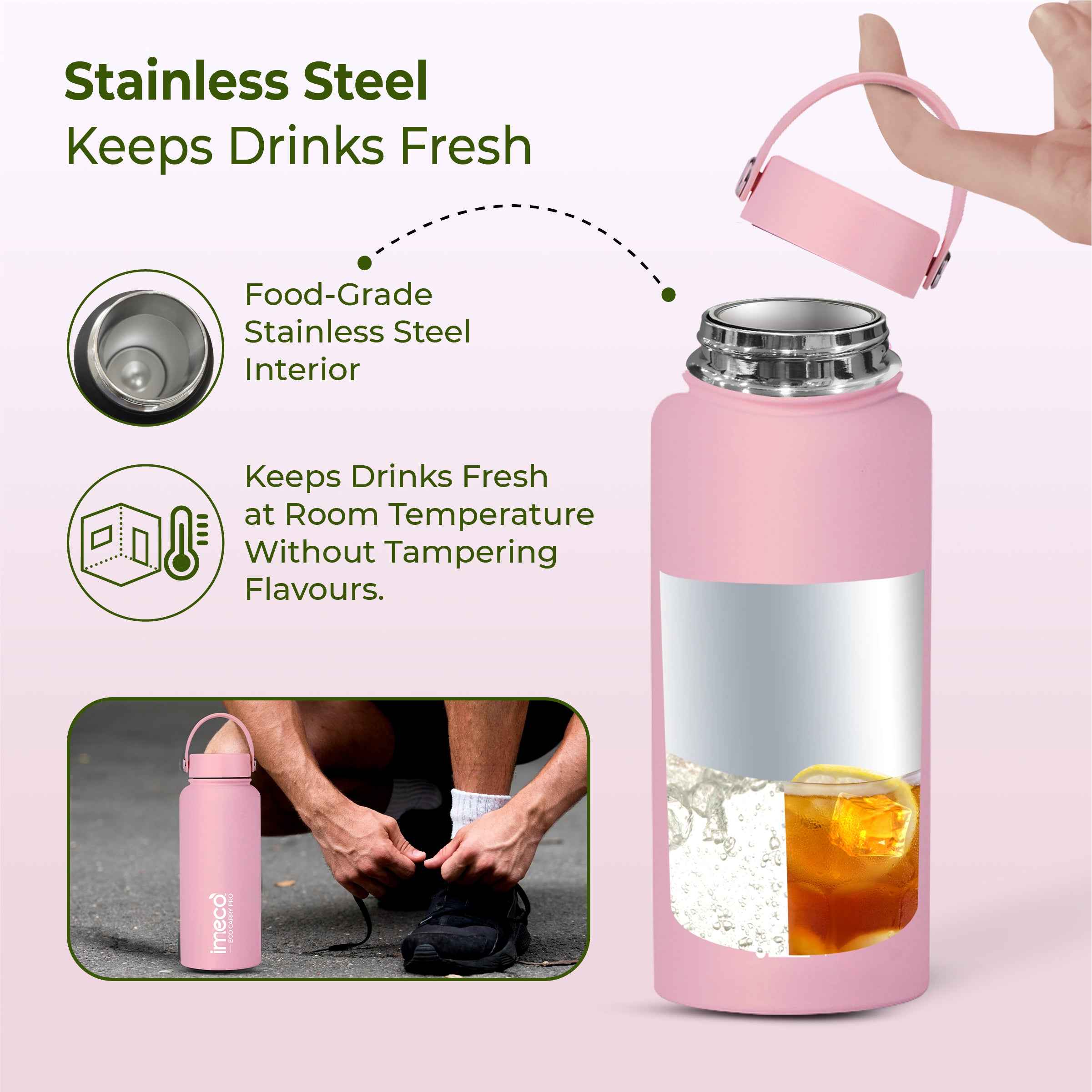 ECO CARRY PRO Stainless Steel Water Bottle (1 L)