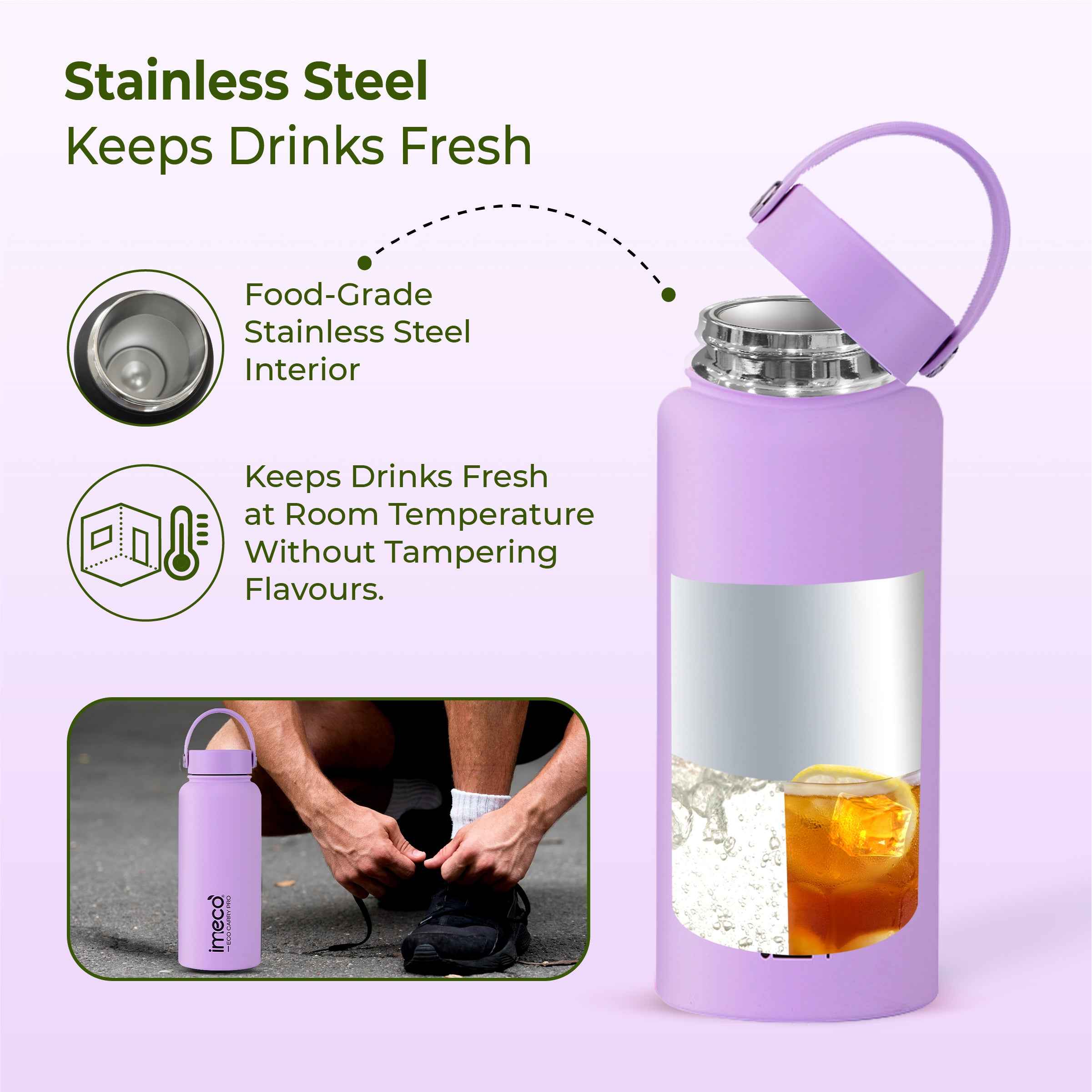 ECO CARRY PRO Stainless Steel Water Bottle (1 L)
