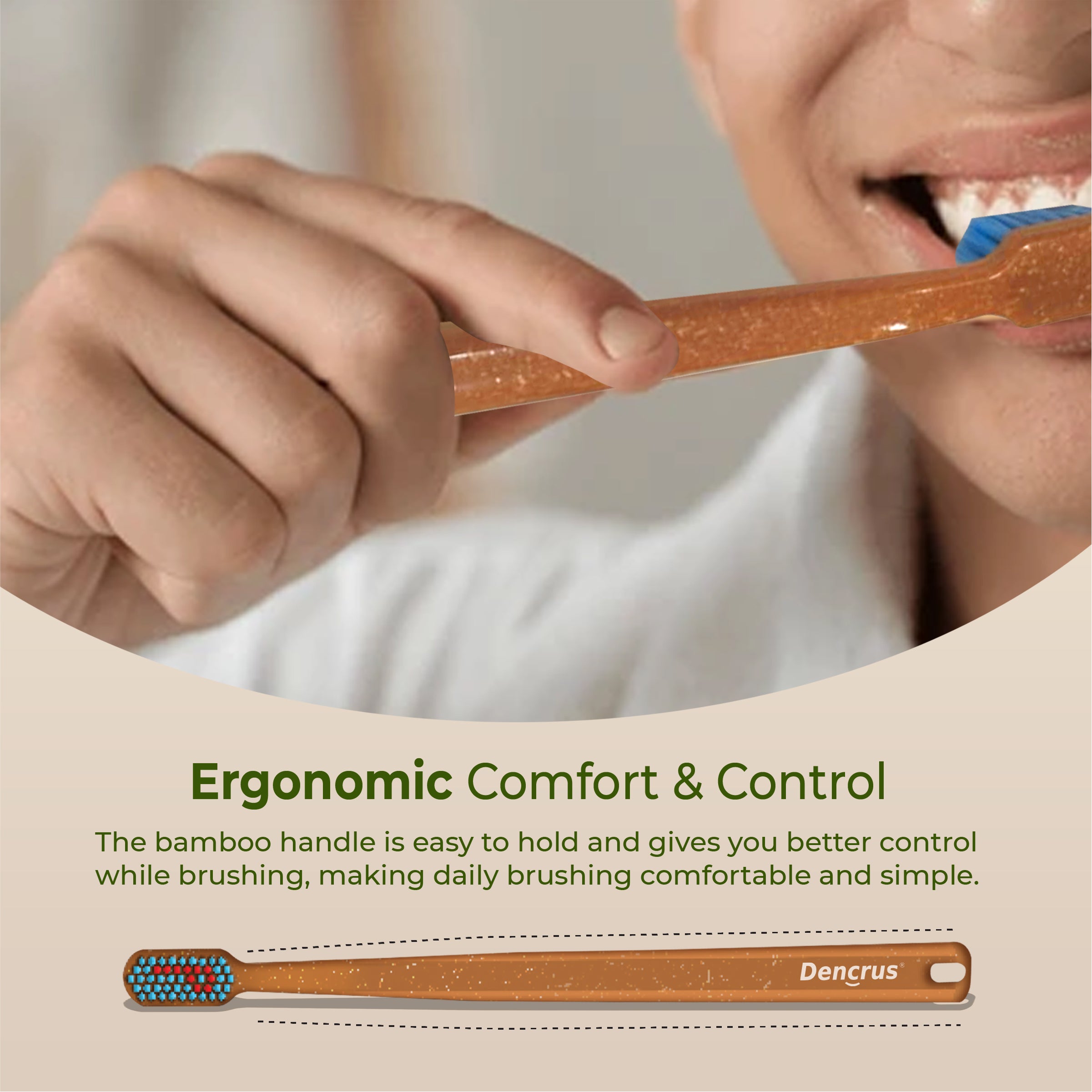 Octa Clean Bamboo Toothbrush with Soft Bristles