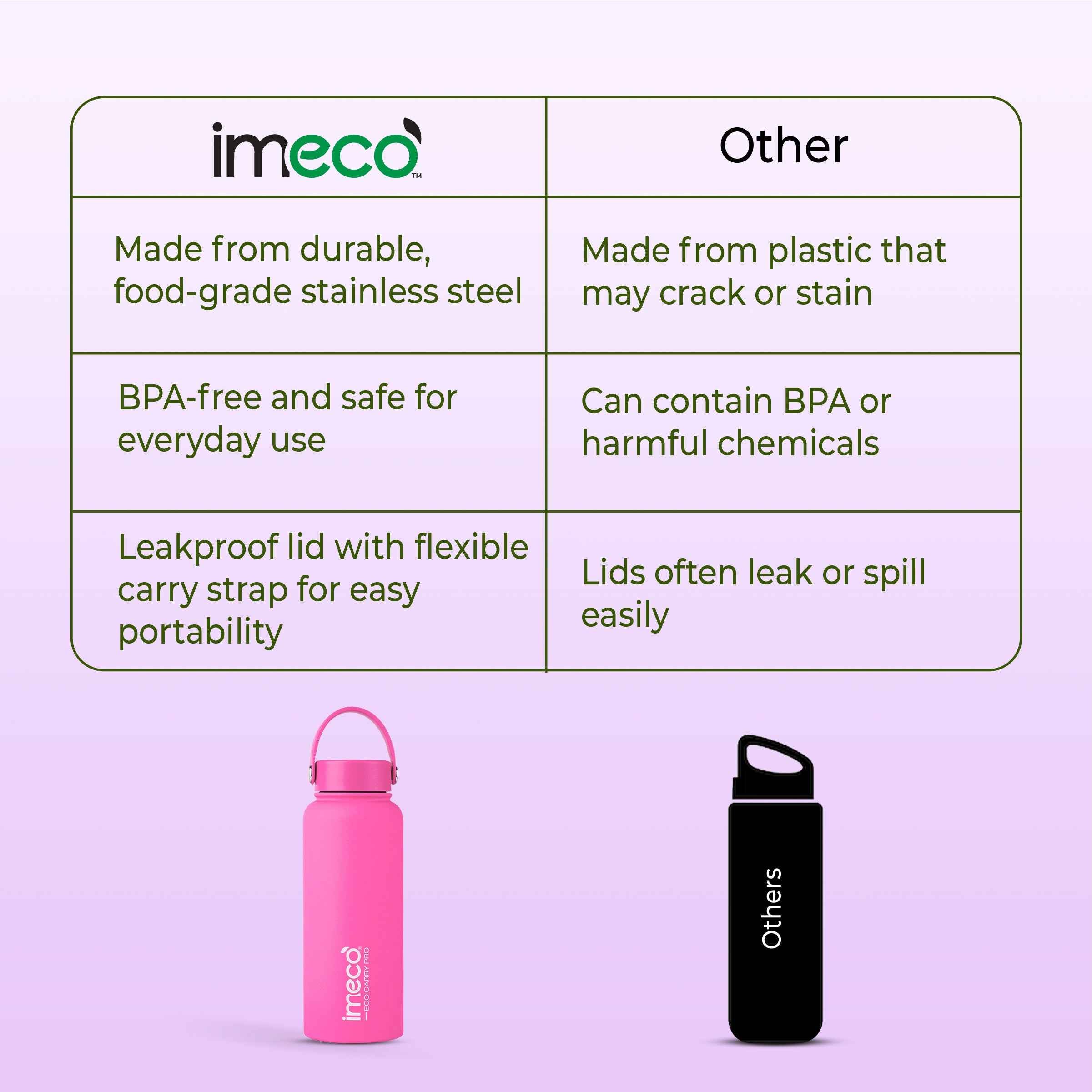 ECO CARRY PRO Stainless Steel Water Bottle (1 L)