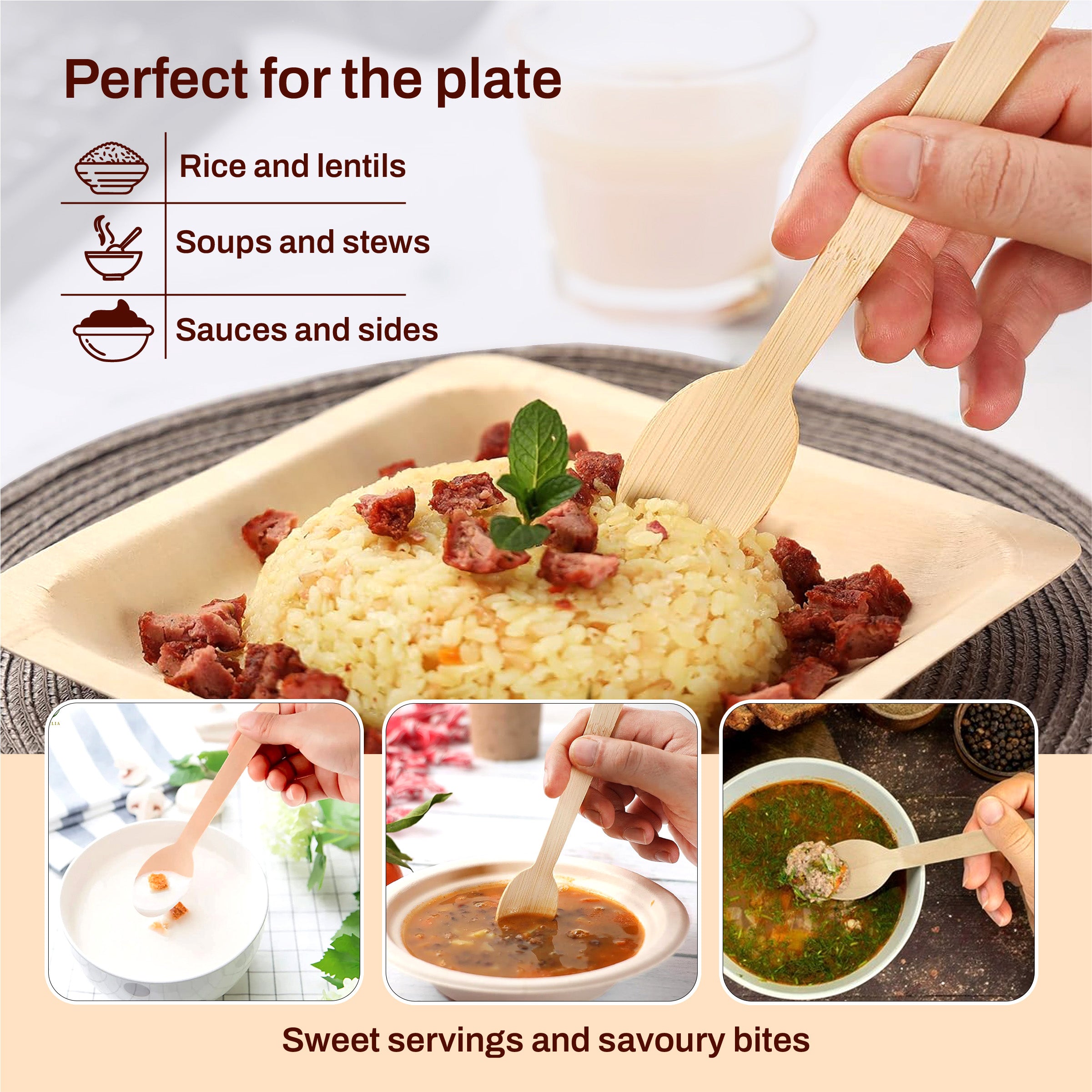 Wooden Disposable Splinter-Free Spoons – Pack of 25