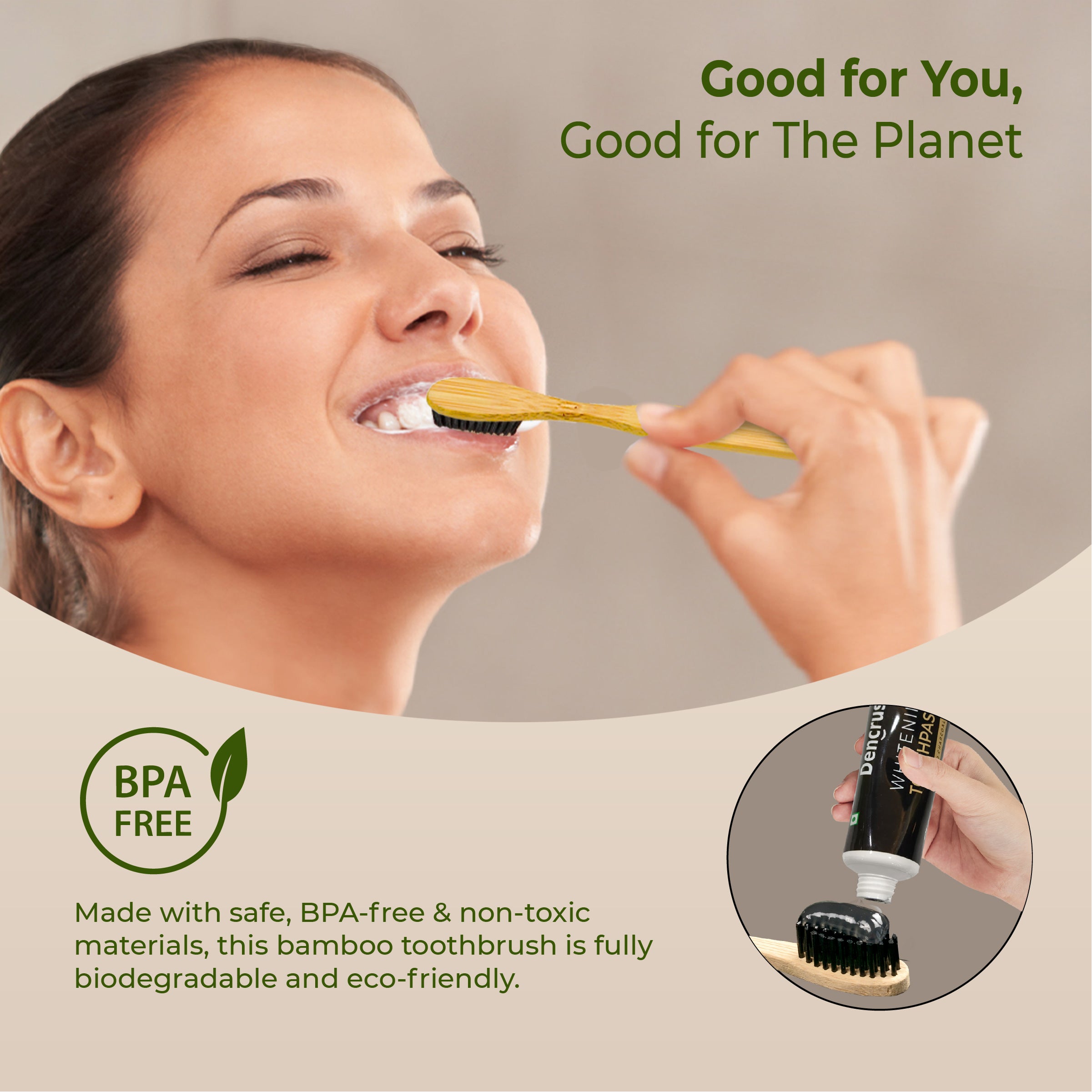 Natural Clean Bamboo Charcoal Toothbrush (Pack of 5) - Imeco India
