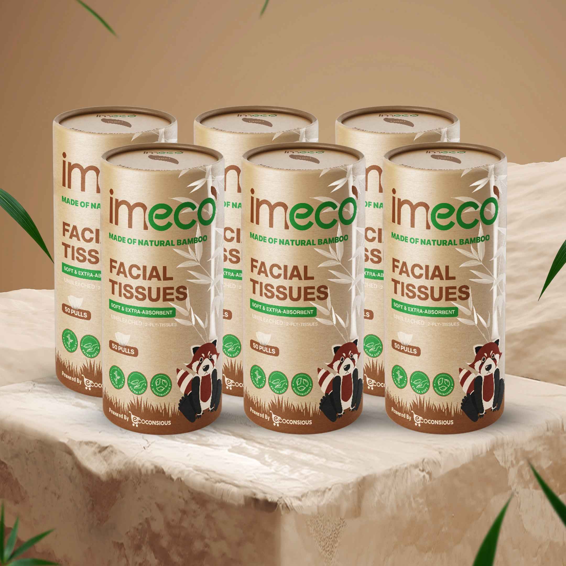Bamboo Facial Tissues in Cylindrical Box