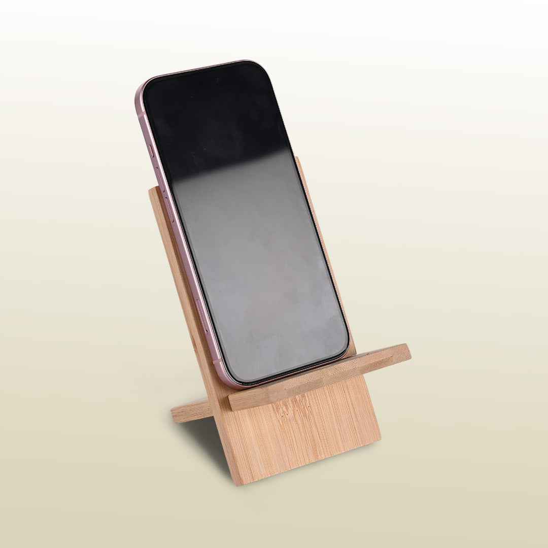 Bamboo Office Desk Essentials - ECO BLOOM Bamboo Water Bottle with Mobile Stand, Bamboo Diary with Pen and Pocket Tissue (2 Pack)
