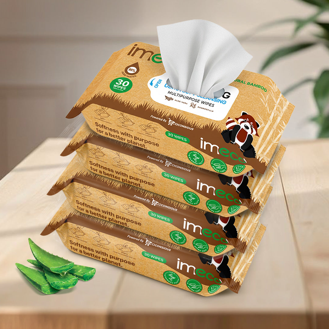 Ultra-soft Wet Wipes with Bamboo Pulp & Aloe Vera (30 Pulls)