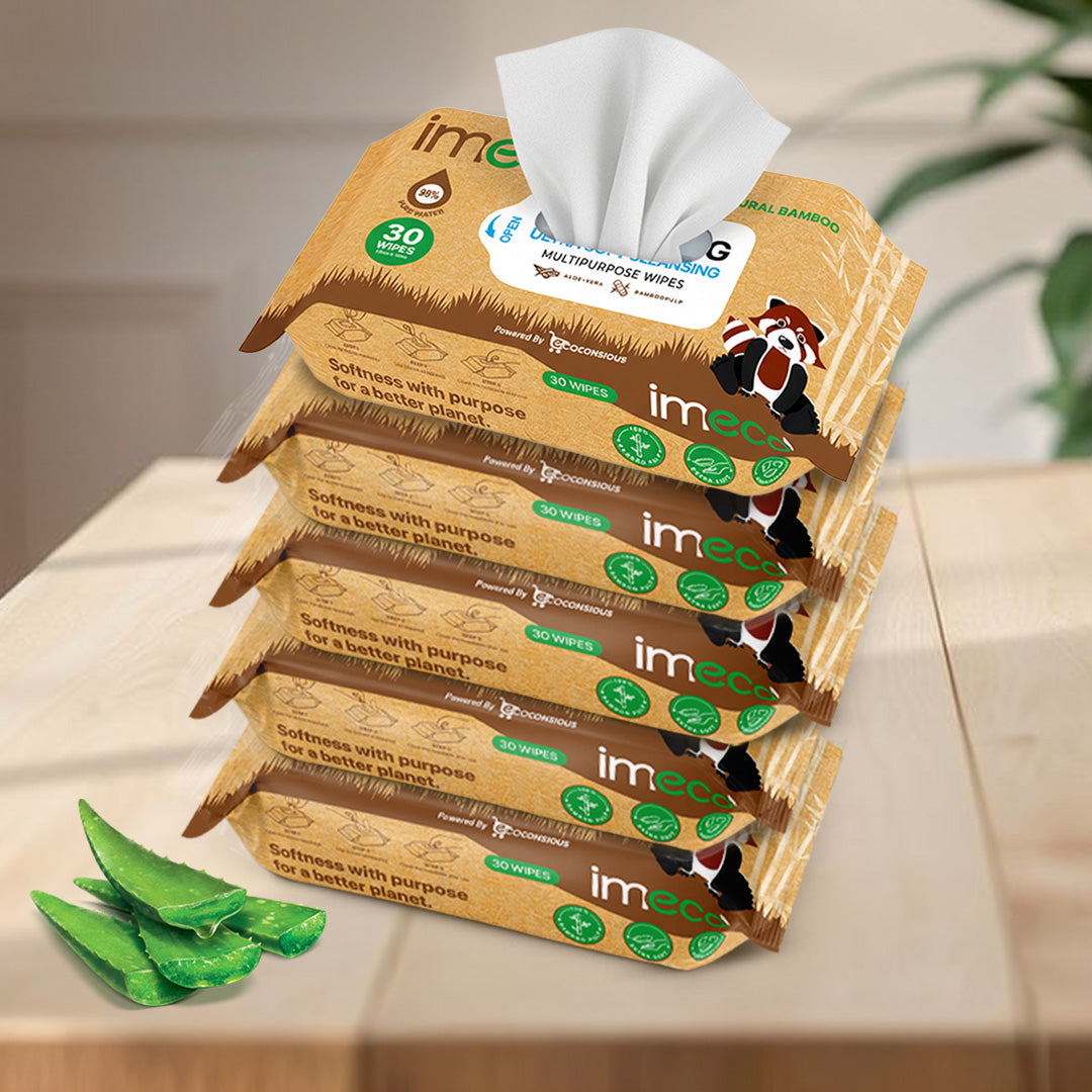 Ultra-soft Wet Wipes with Bamboo Pulp & Aloe Vera (30 Pulls)