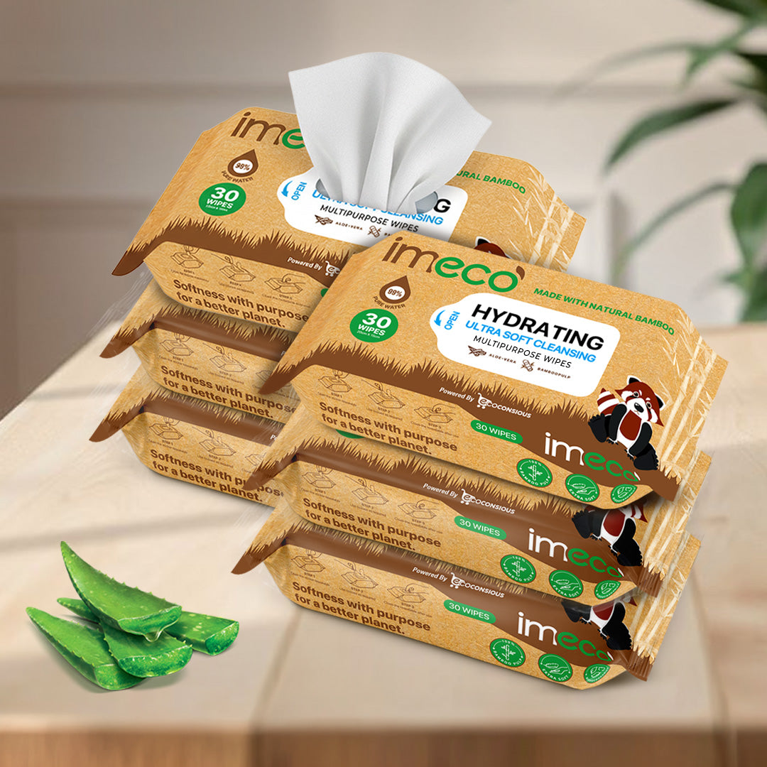 Ultra-soft Wet Wipes with Bamboo Pulp & Aloe Vera (30 Pulls)