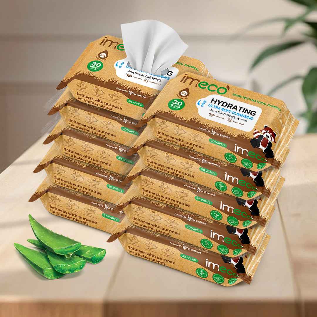 Ultra-soft Wet Wipes with Bamboo Pulp & Aloe Vera (30 Pulls)