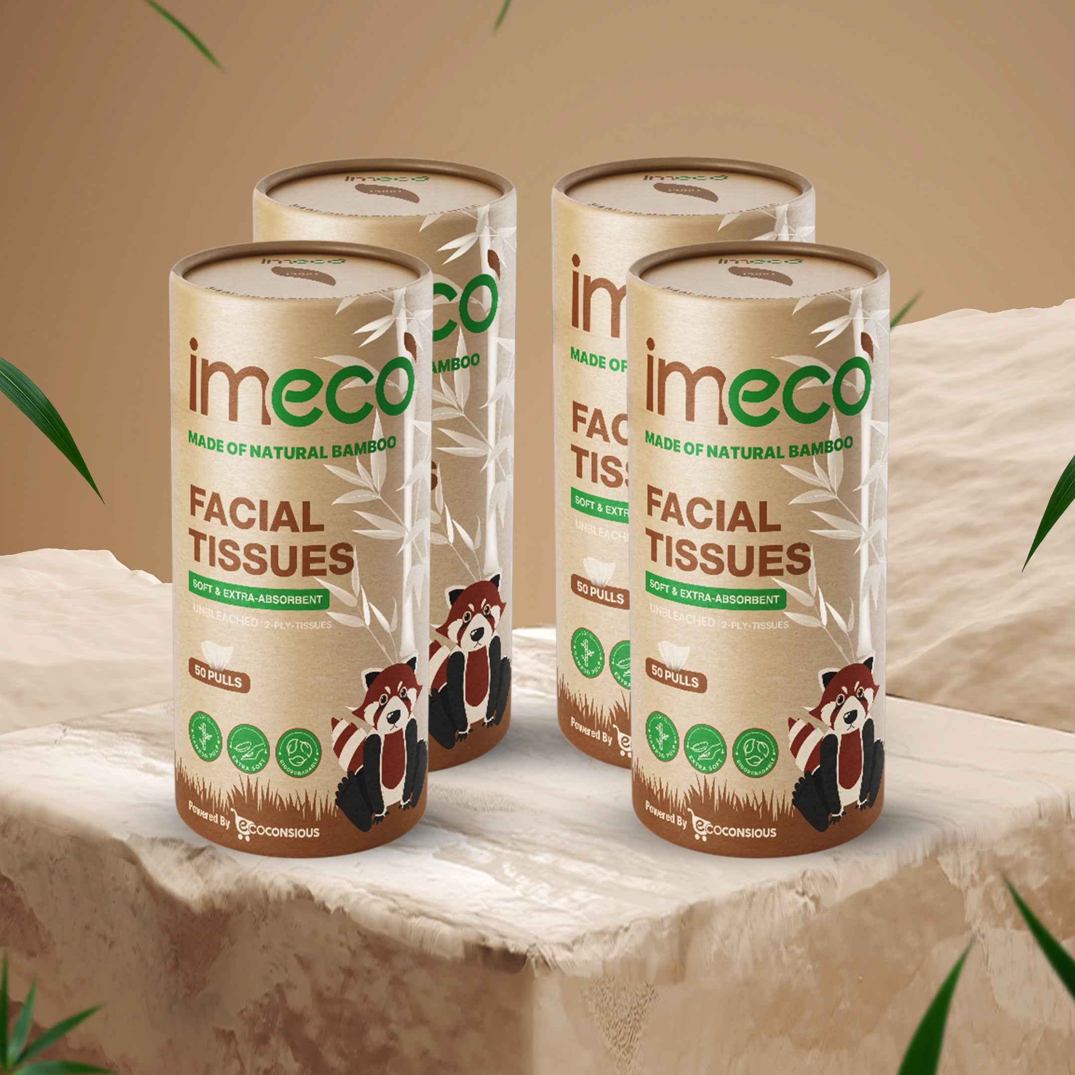 Bamboo Facial Tissues in Cylindrical Box