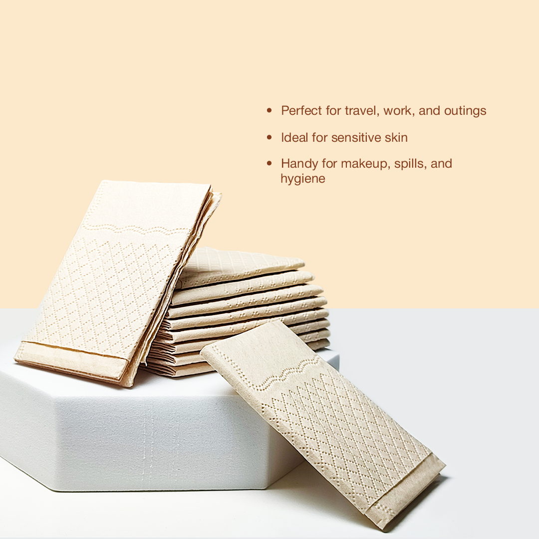 Neem Wood Dual-Tooth Comb & Wide-Tooth Comb with Free 1 Pocket Tissue Pack – Organic Care Combo