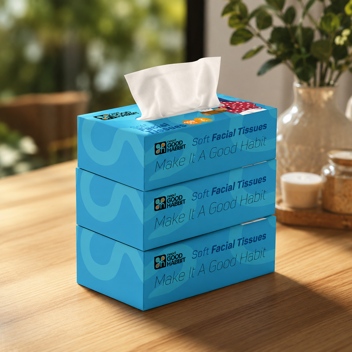 Good Habbit Soft Facial Tissue Box – Extra Soft & 2 Ply (Blue)