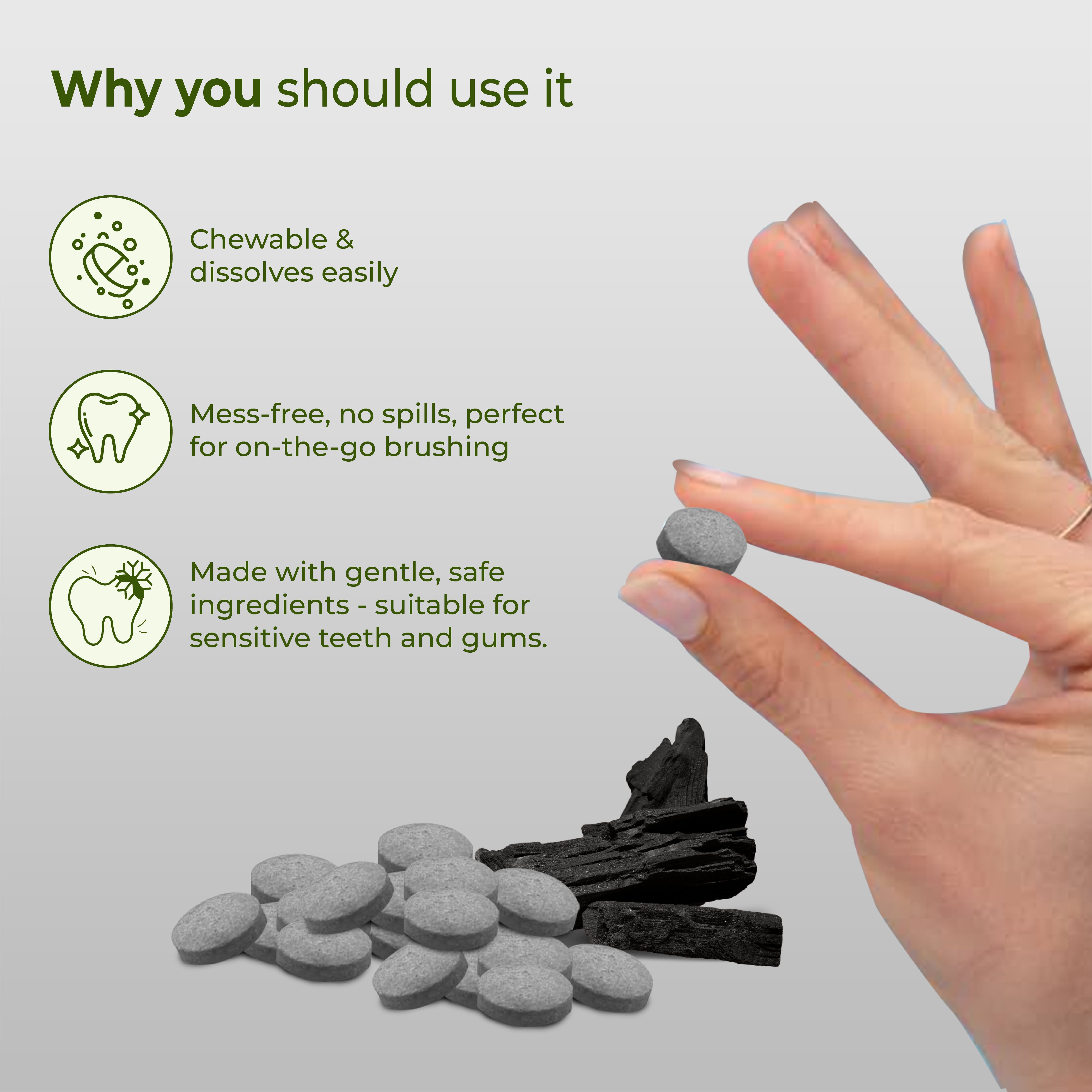 Fluoride-Free Charcoal Tooth Tablets