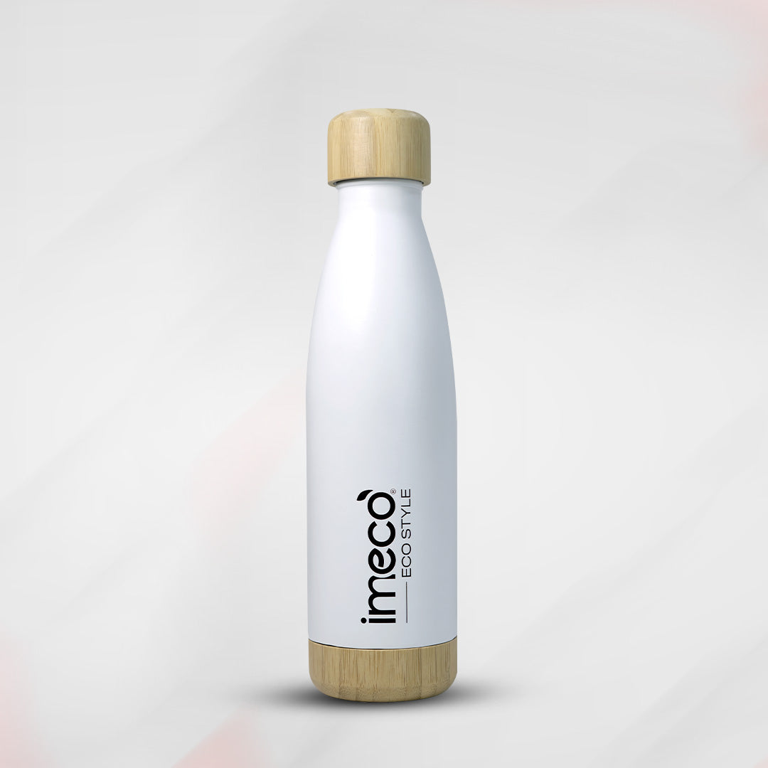 ECO STYLE Stainless Steel Water Bottle with Bamboo Base - Bamboo Lid (500 ml)