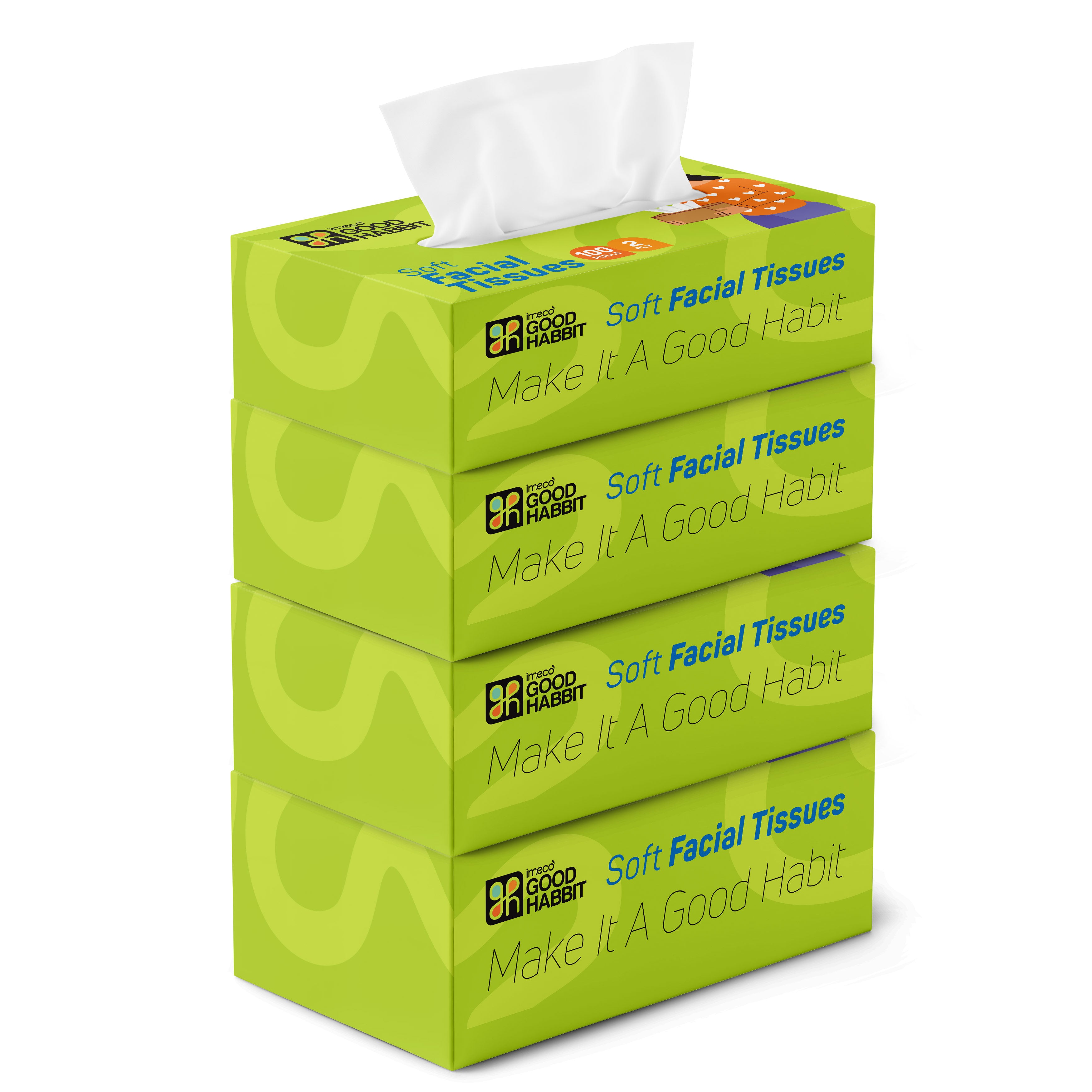 Good Habbit Soft Facial Tissue Box – Extra Soft & 2 Ply (Green)