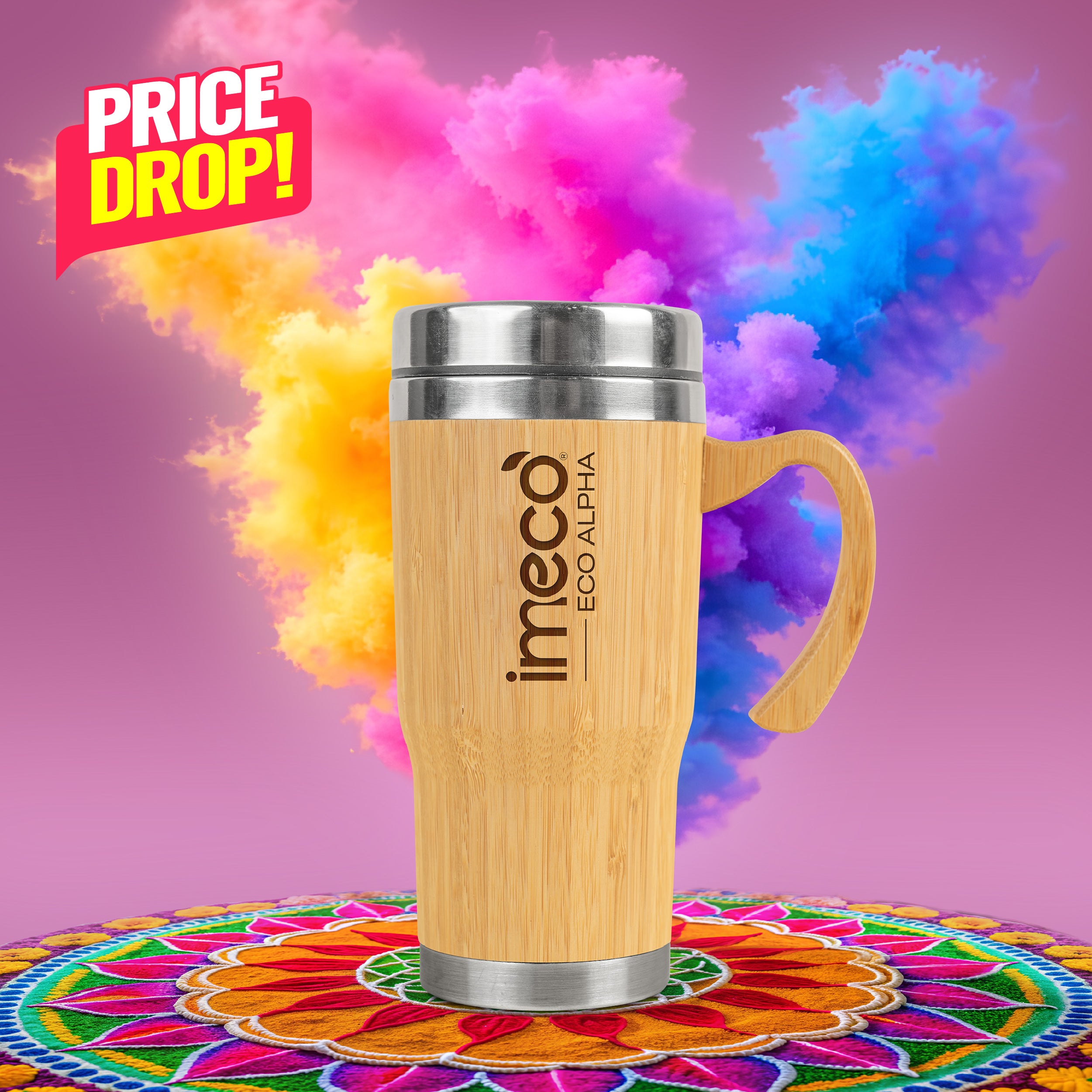 ECO-ALPHA Insulated Bamboo Coffee Mug (450 ml)