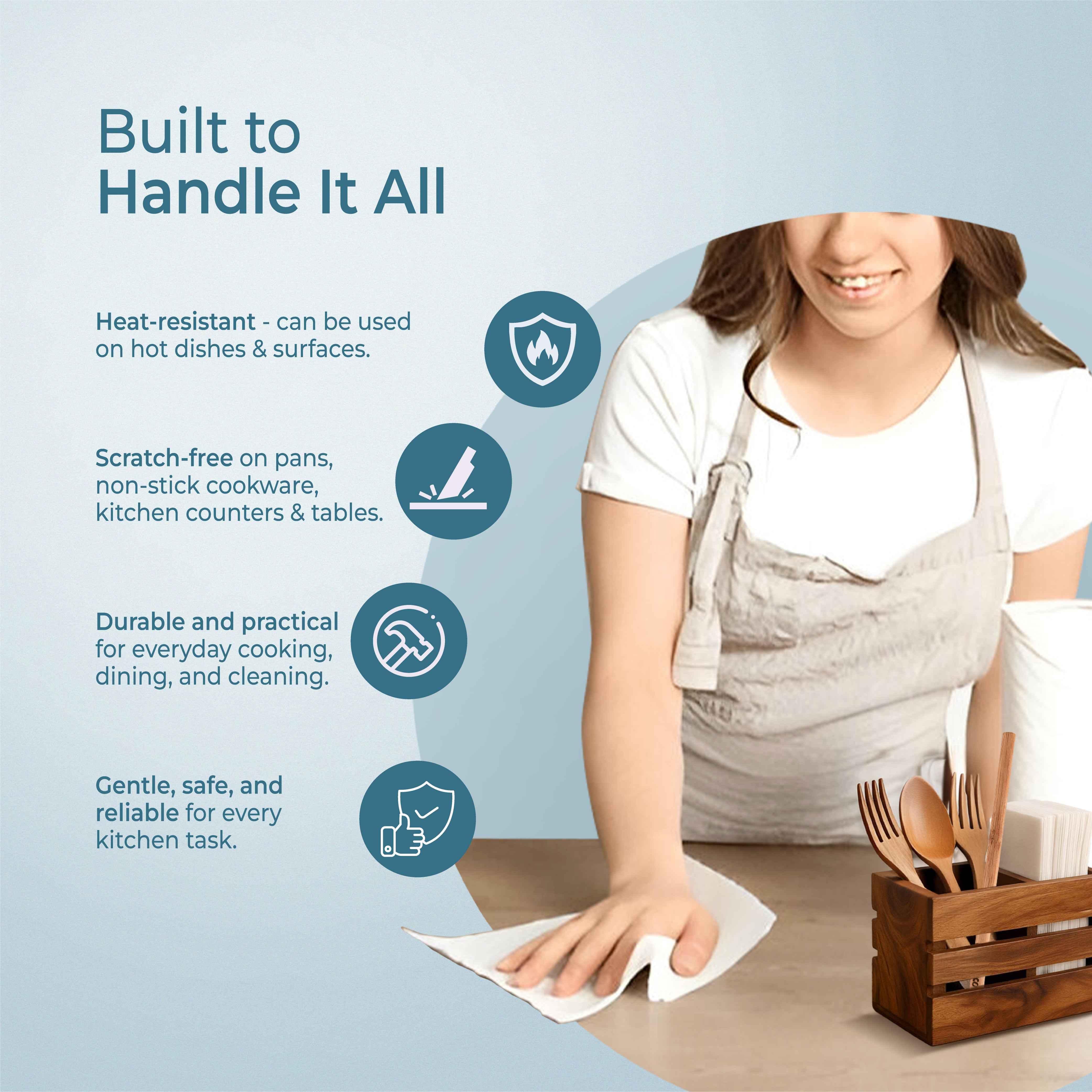 Bamboo Kitchen Towel Roll Combo (Pack of 2) with Free Bamboo Cutlery Set – Ultimate Kitchen Combo
