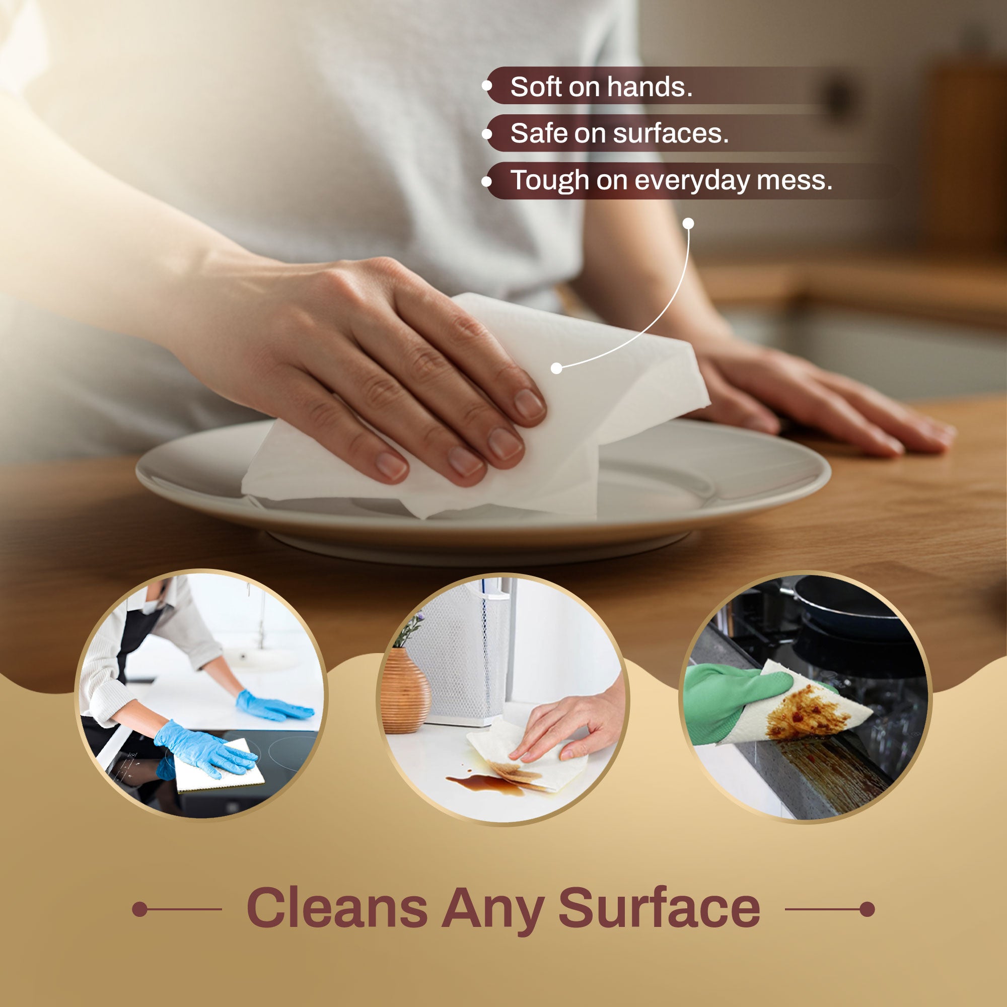 Ultra-Soft & Reusable Bamboo Kitchen Towel Roll (20 Sheets)