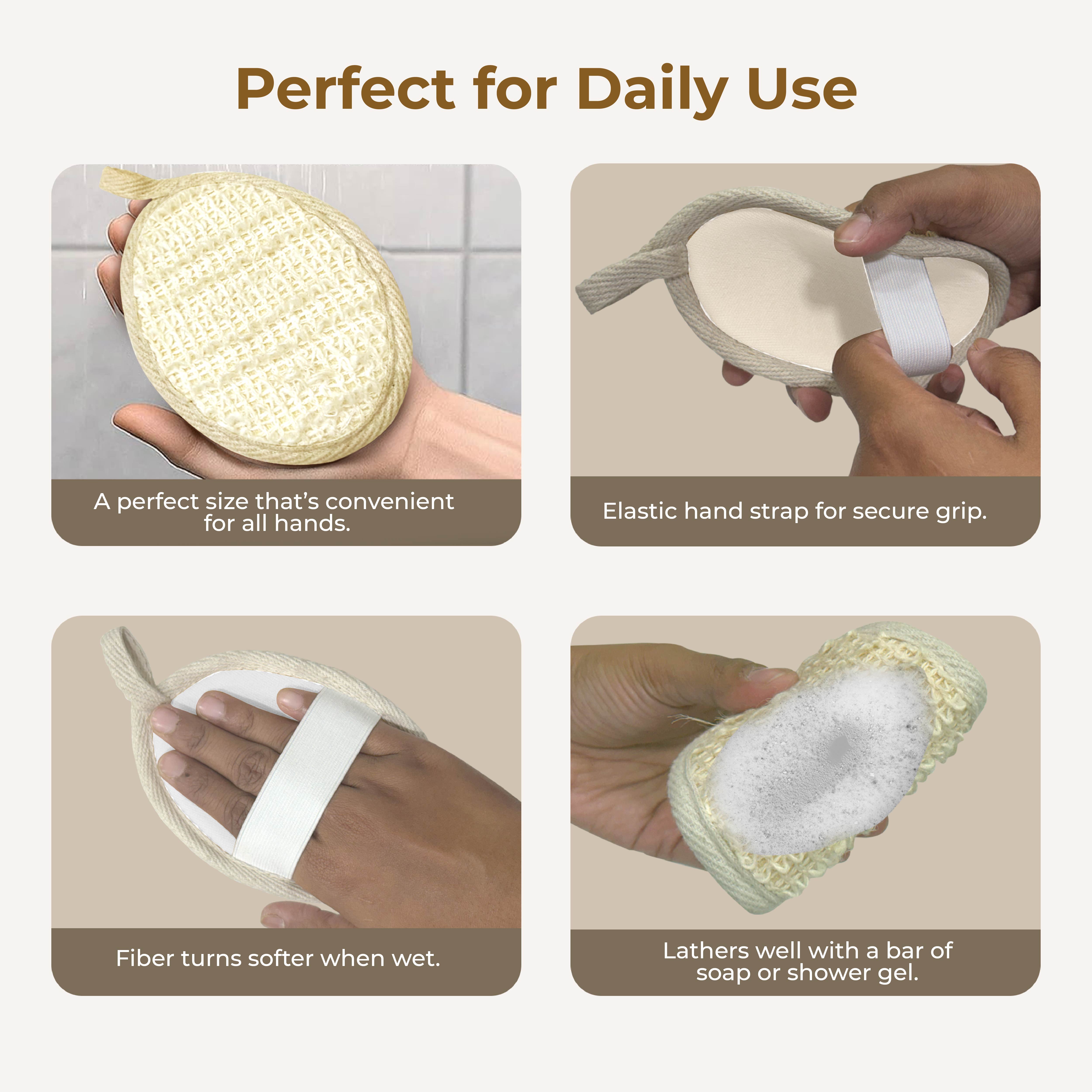 IMECO Ramie Loofah (Oval, Pack of 2)