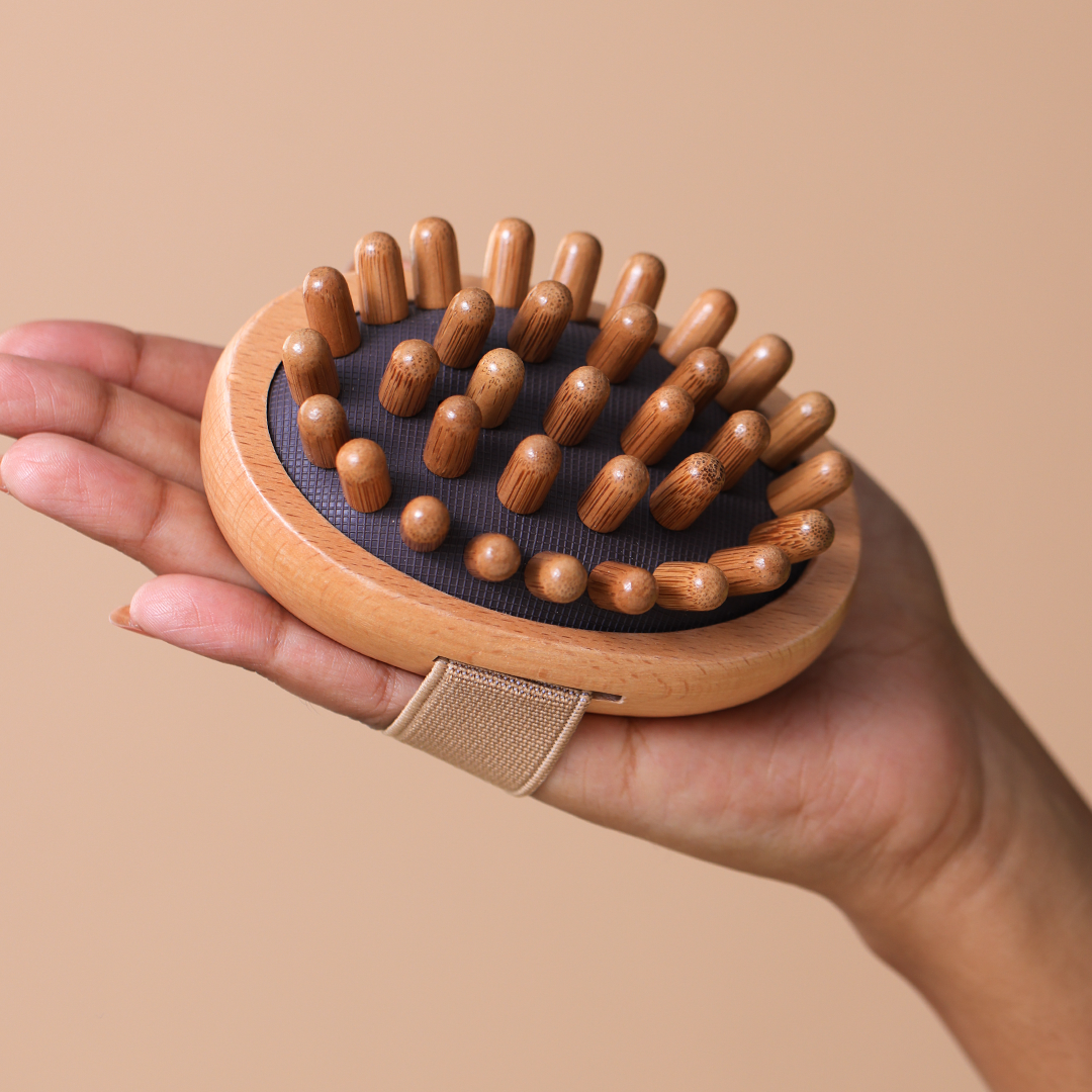 Bamboo Hair & Body Massager for Muscle & Scalp Relaxation