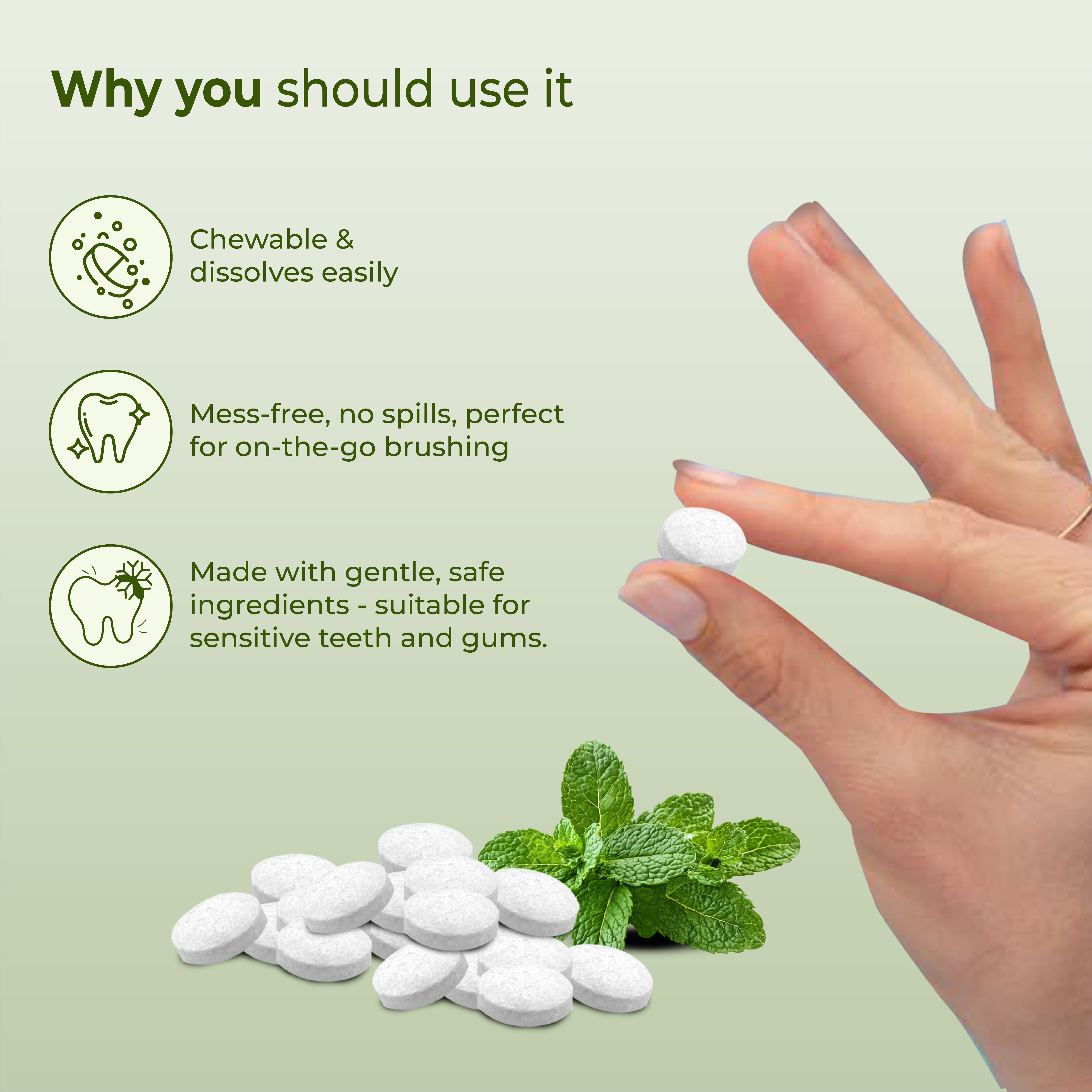 Fluoride-Free Mint Tooth Tablets