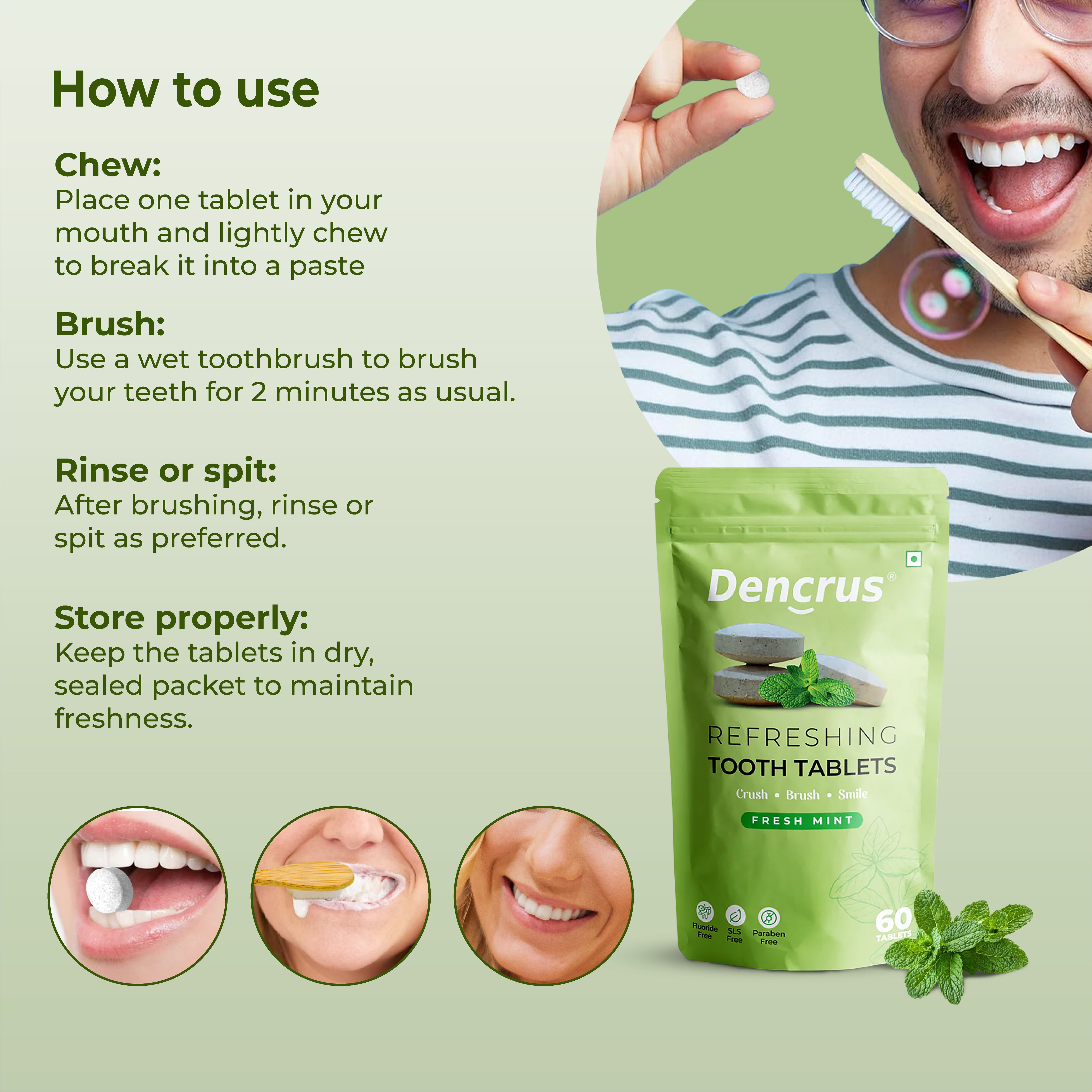 Fluoride-Free Mint Tooth Tablets