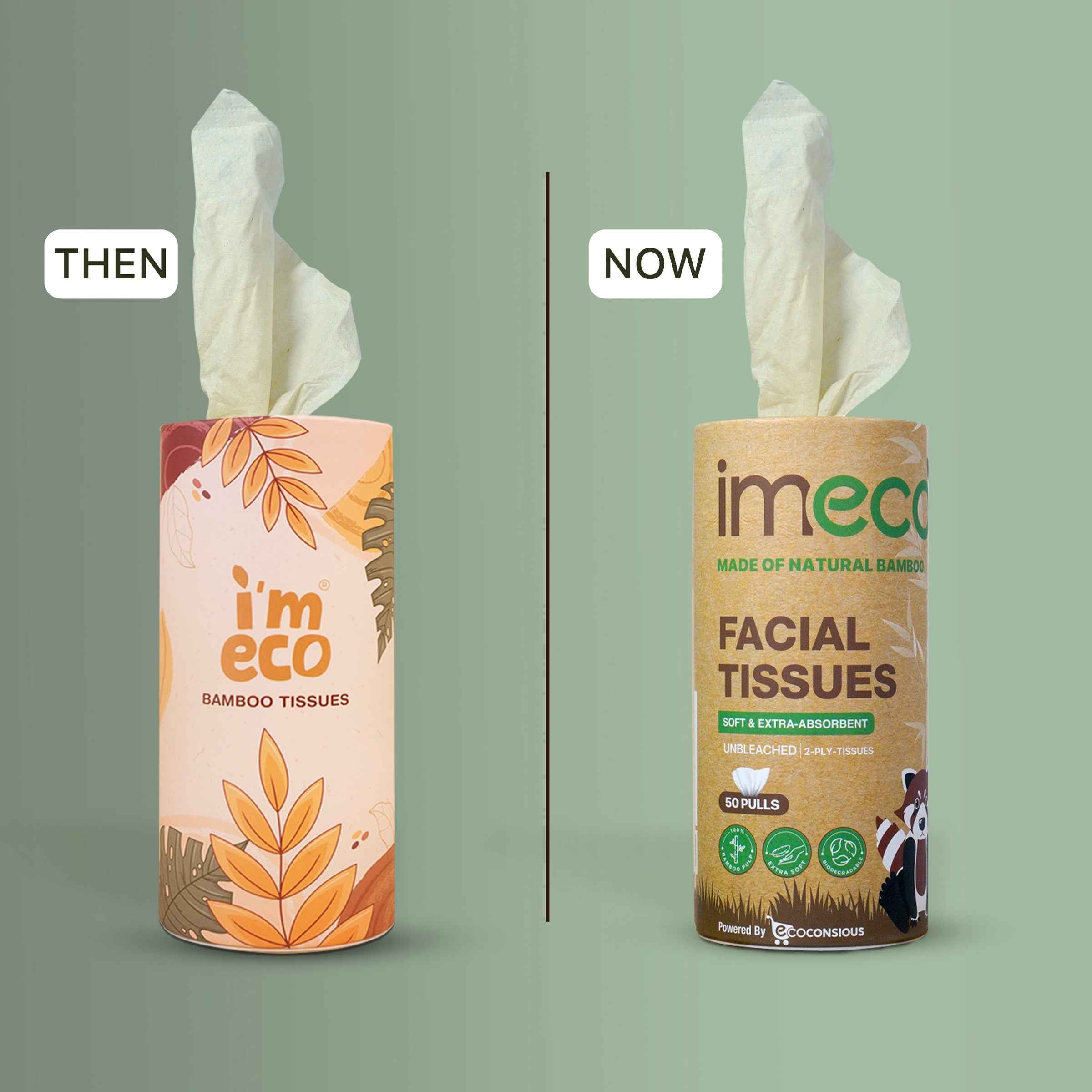 Bamboo Facial Tissues in Cylindrical Box