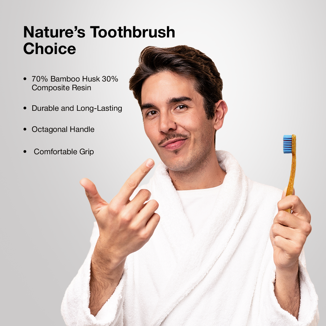 Octa Clean Bamboo Toothbrush with Soft Bristles
