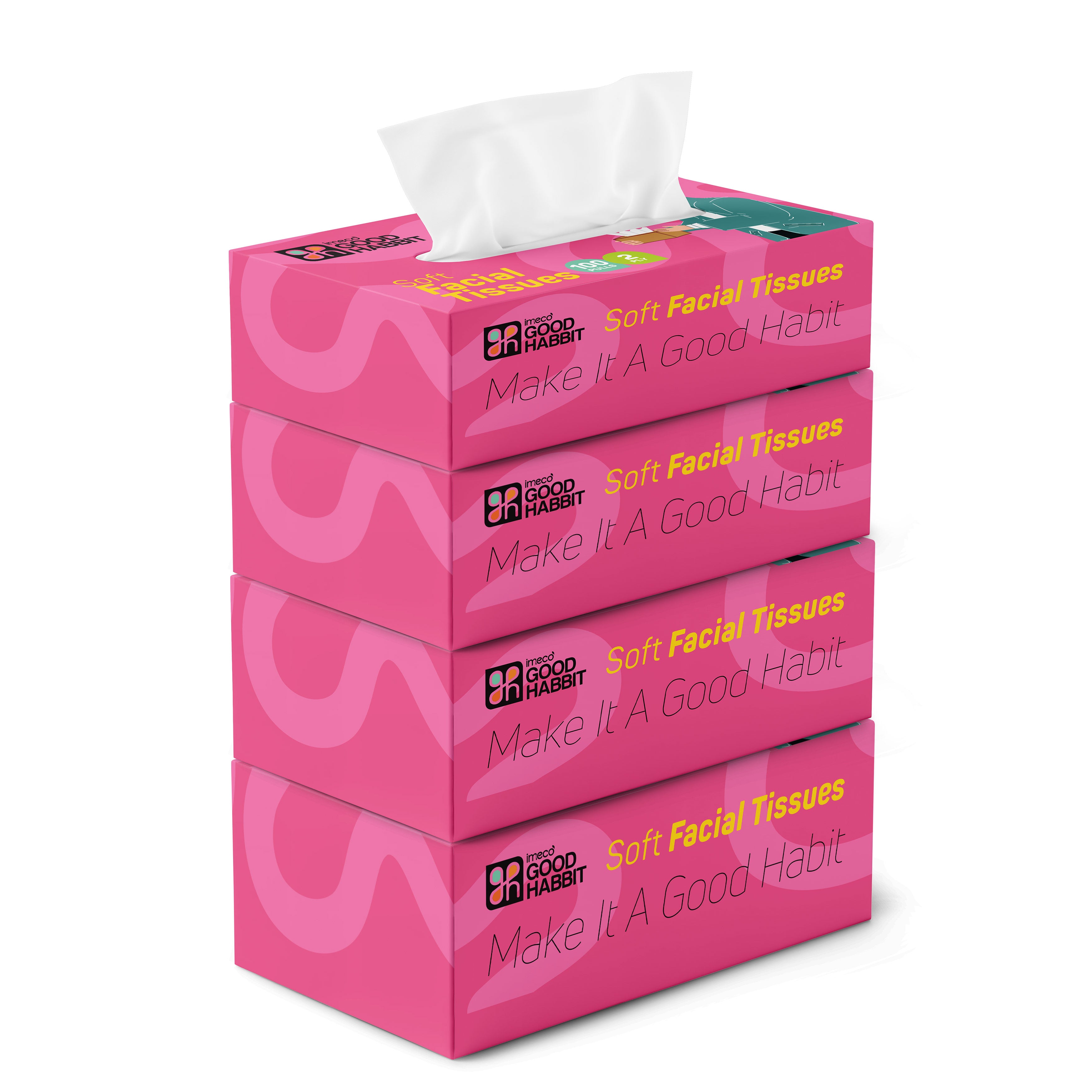Good Habbit Soft Facial Tissue Box – Extra Soft & 2 Ply (Pink)