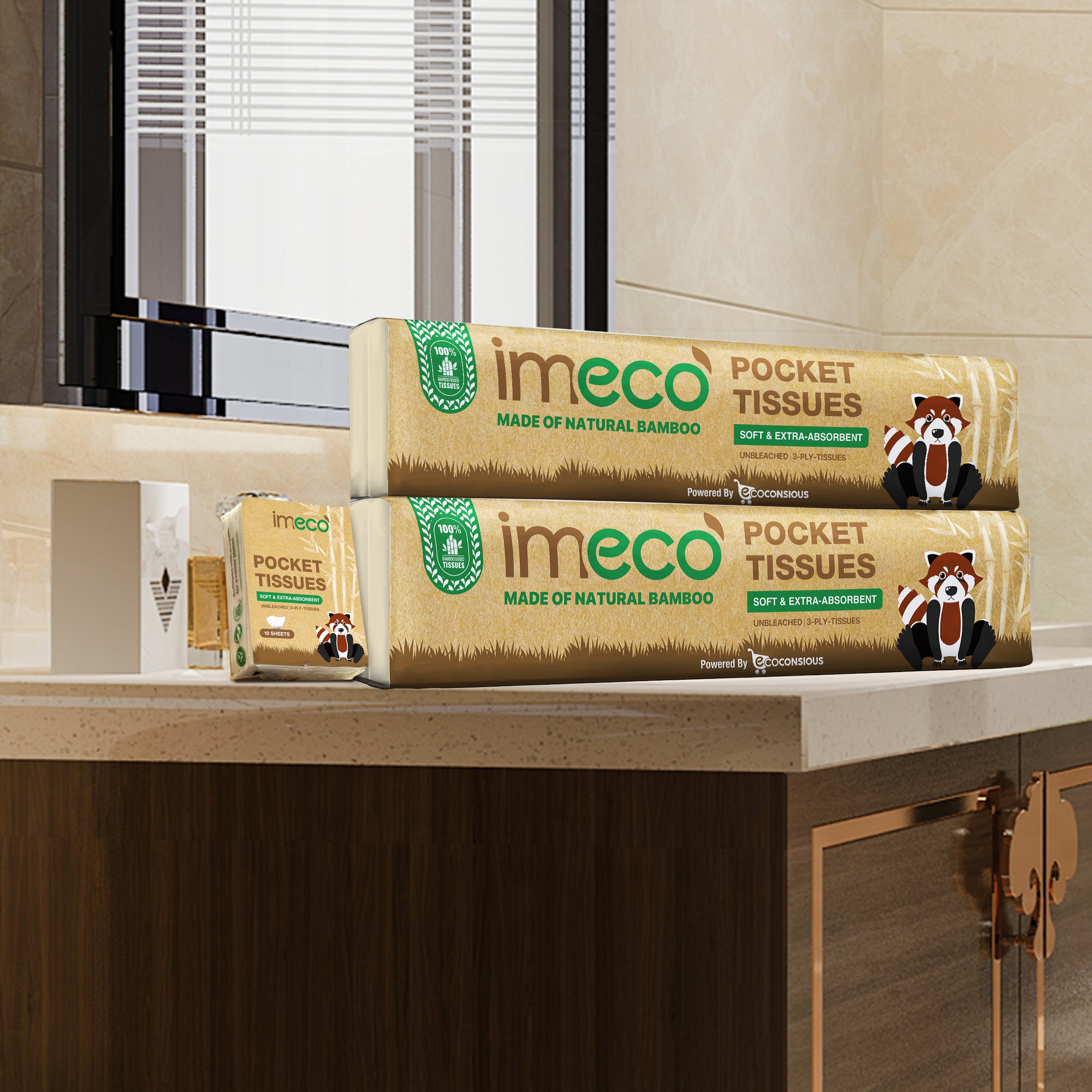 Ultra-Soft Bamboo Pocket Tissues (100 Pulls, Pack of 2)