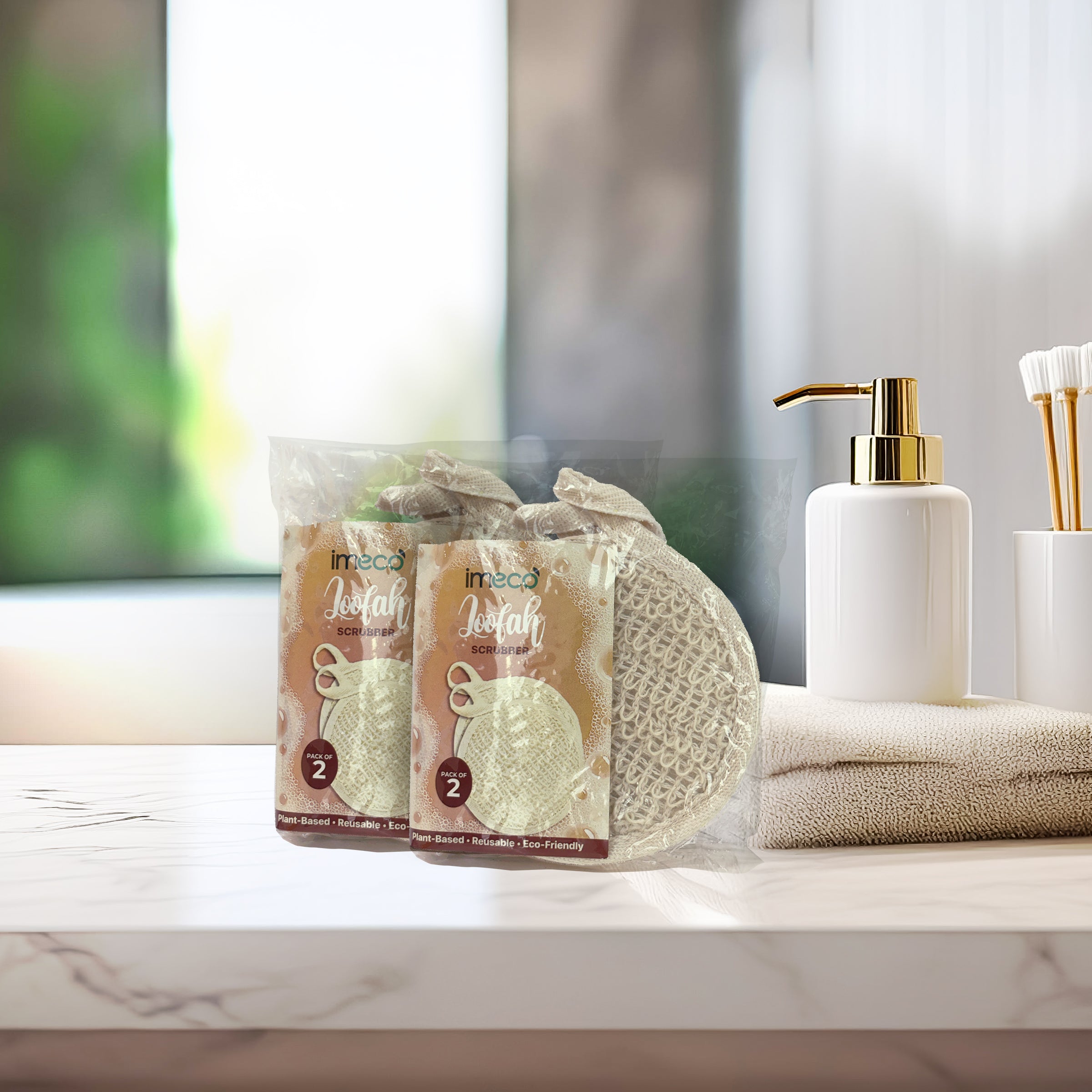 IMECO Ramie Loofah (Round, Pack of 2)