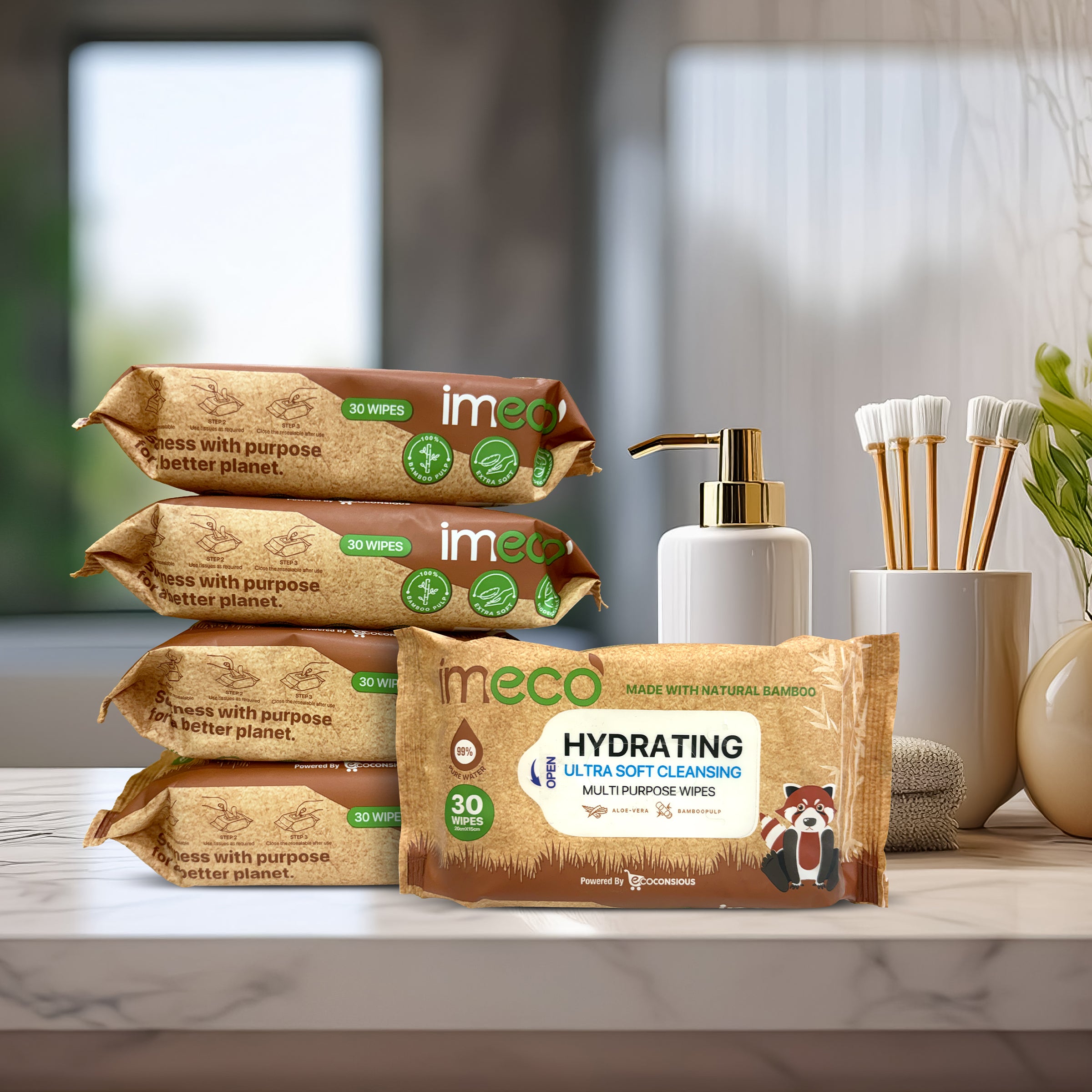 Ultra-soft Hydrating Aloe Vera Wet Wipes (30 Pulls, Pack of 5)