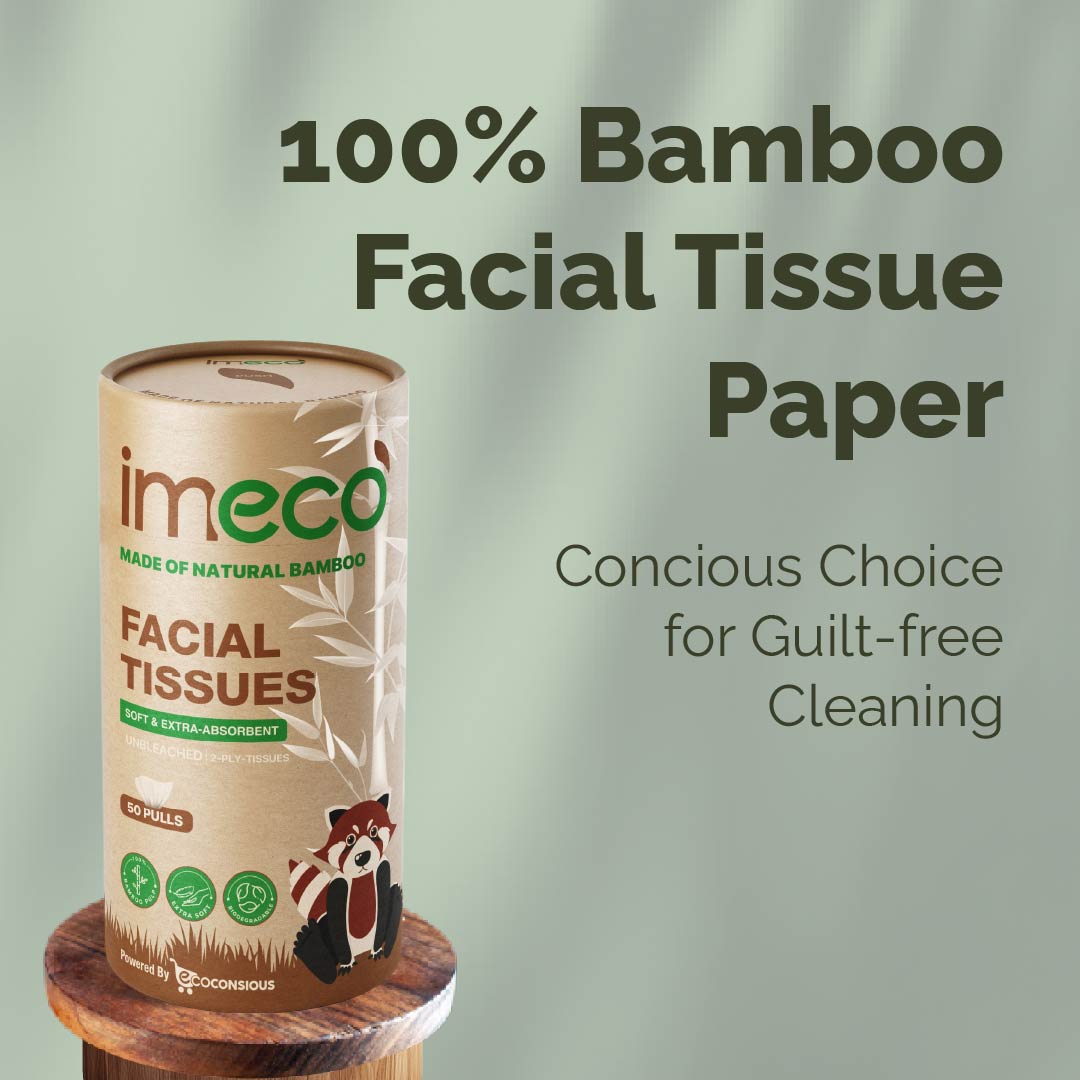 Bamboo Facial Tissues in Cylindrical Box