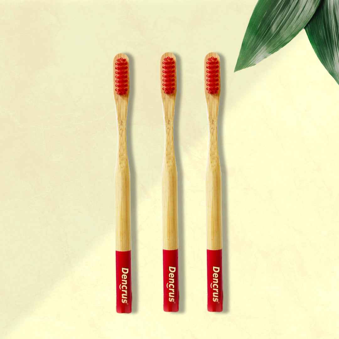 Orby Plus Bamboo Toothbrush – Extra Soft Bristles & Gum Care (Red)