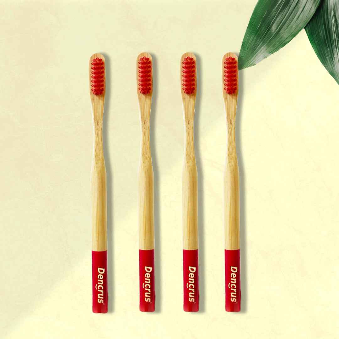 Orby Plus Bamboo Toothbrush – Extra Soft Bristles & Gum Care (Red)