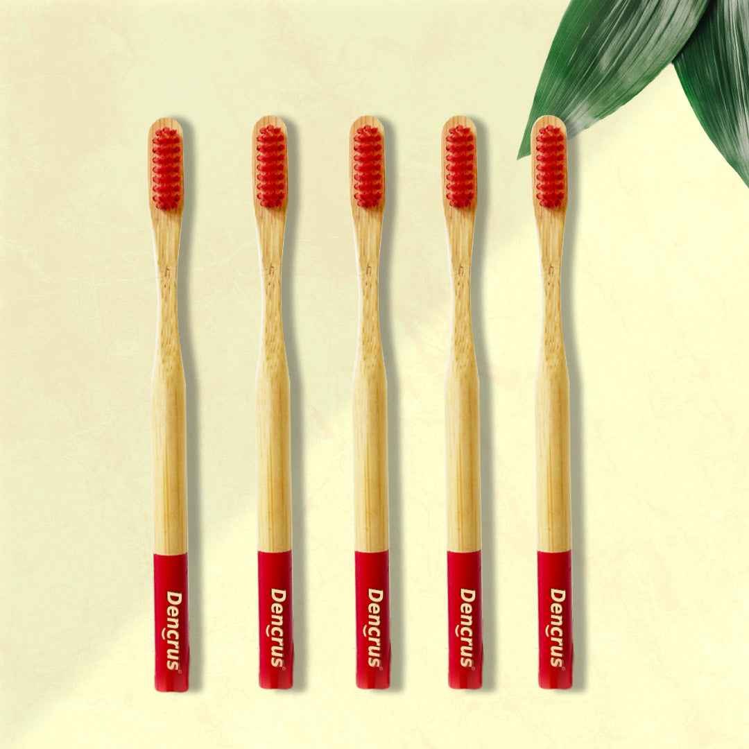 Orby Plus Bamboo Toothbrush – Extra Soft Bristles & Gum Care (Red)