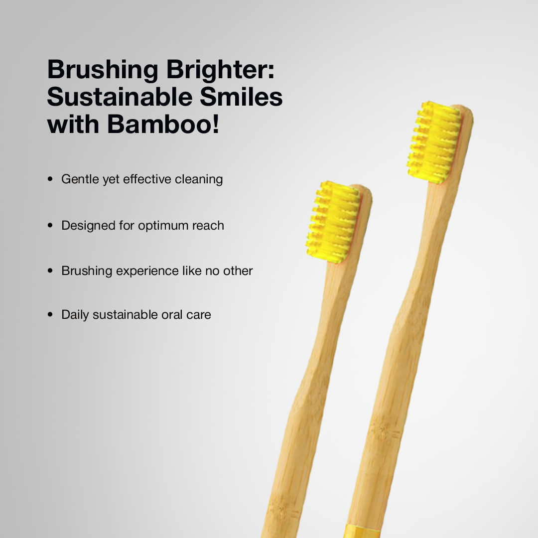 Orby Plus Bamboo Toothbrush – Extra Soft Bristles & Gum Care (Yellow)