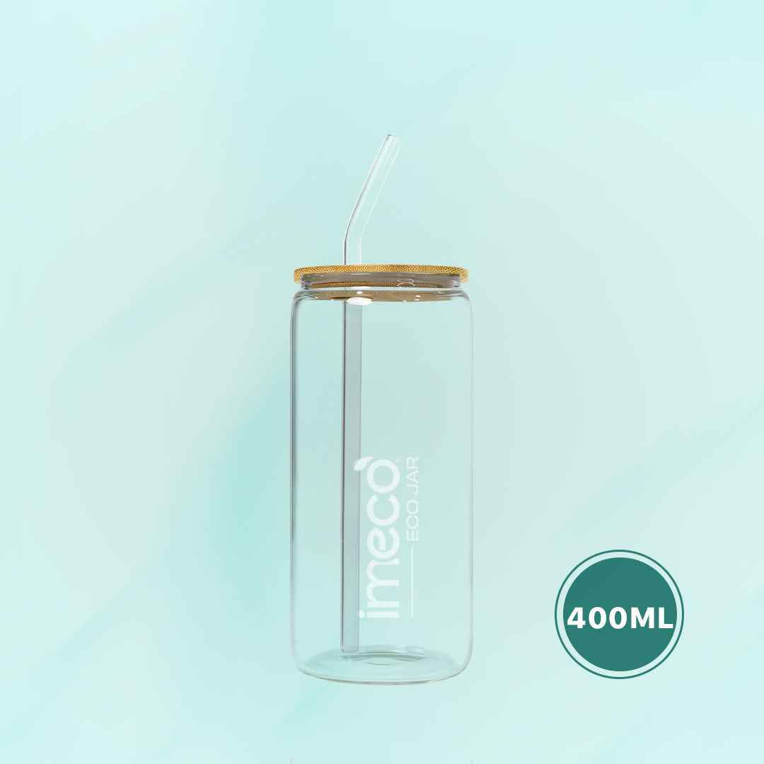ECO JAR Glass Sipper with Bamboo Lid