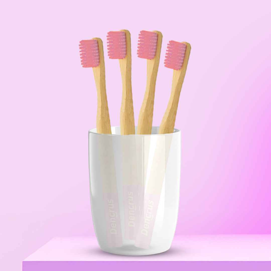 Orby Kids Bamboo Toothbrush – Soft, Safe & Colorful (Pink)